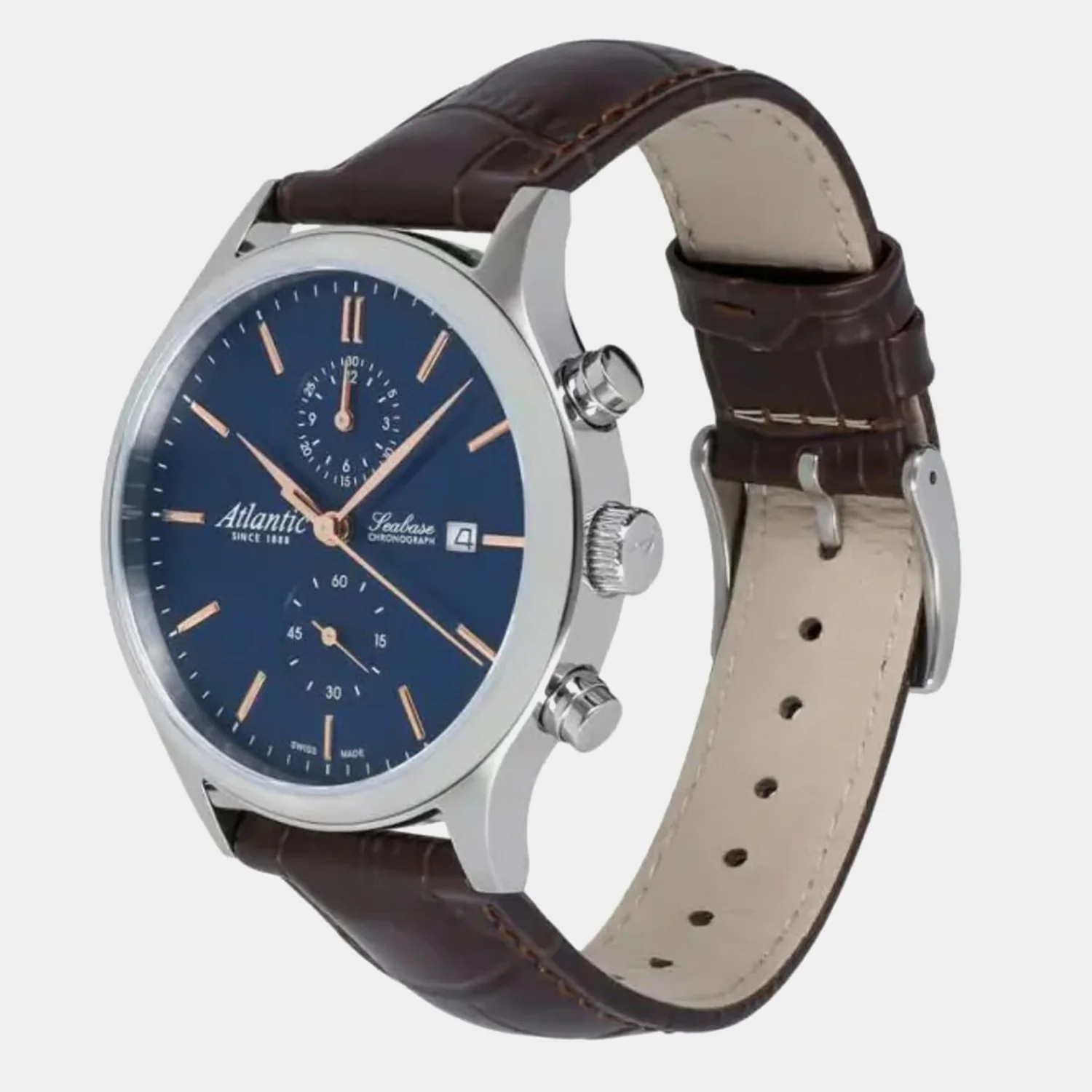 Men Quartz Blue Dial Chronograph Leather Watch 64452.41.51R - Image 3