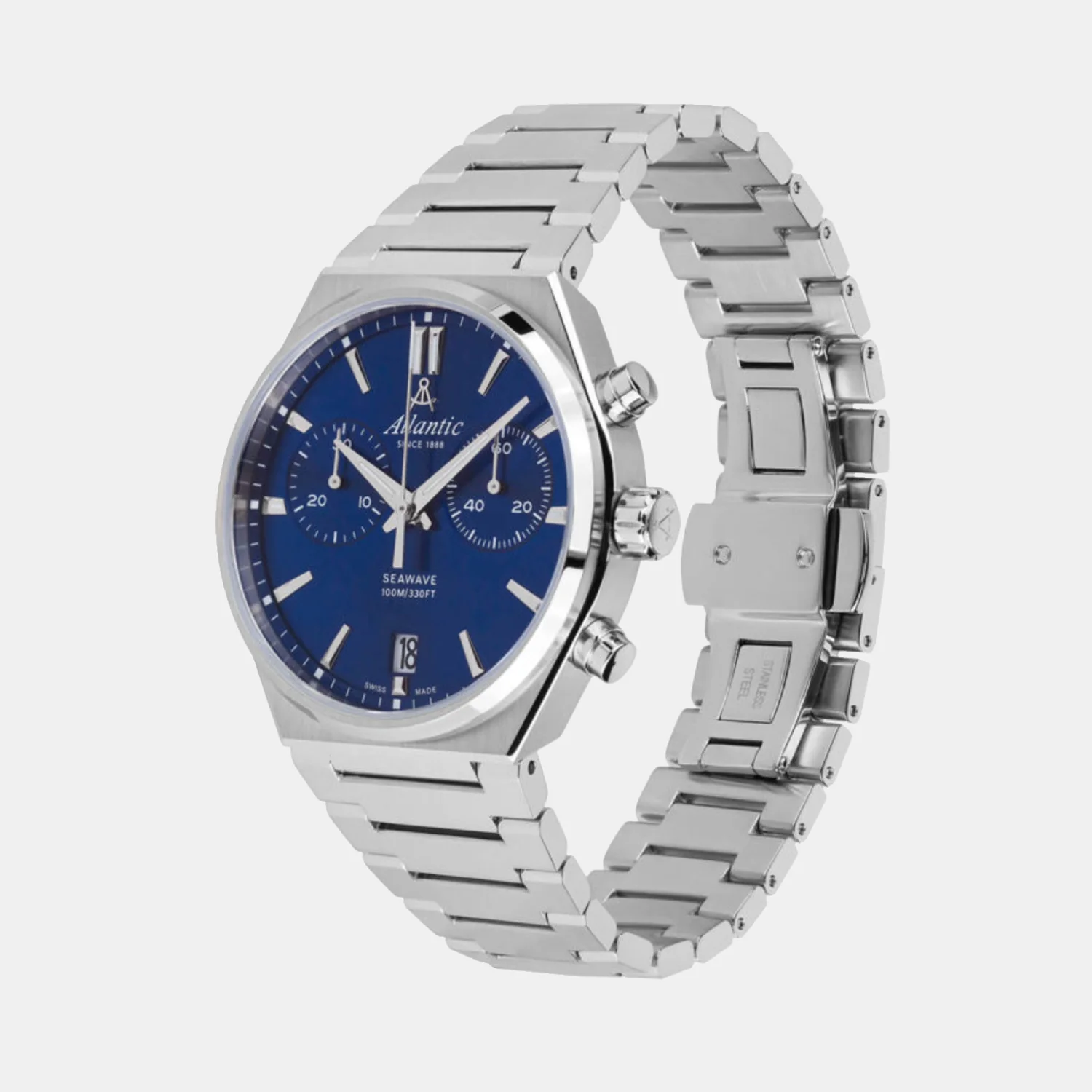 Men Quartz Blue Dial Chronograph Stainless Steel Watch 58466.41.51 - Image 3