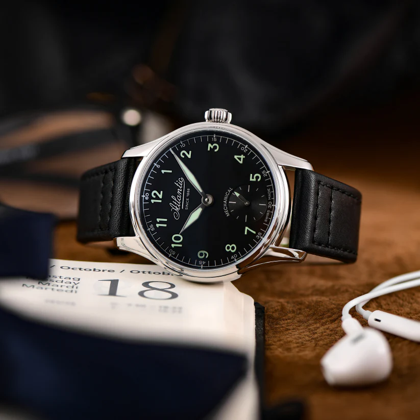 Men Quartz Green Dial Analog Leather Watch 52952.41.73 - Image 2