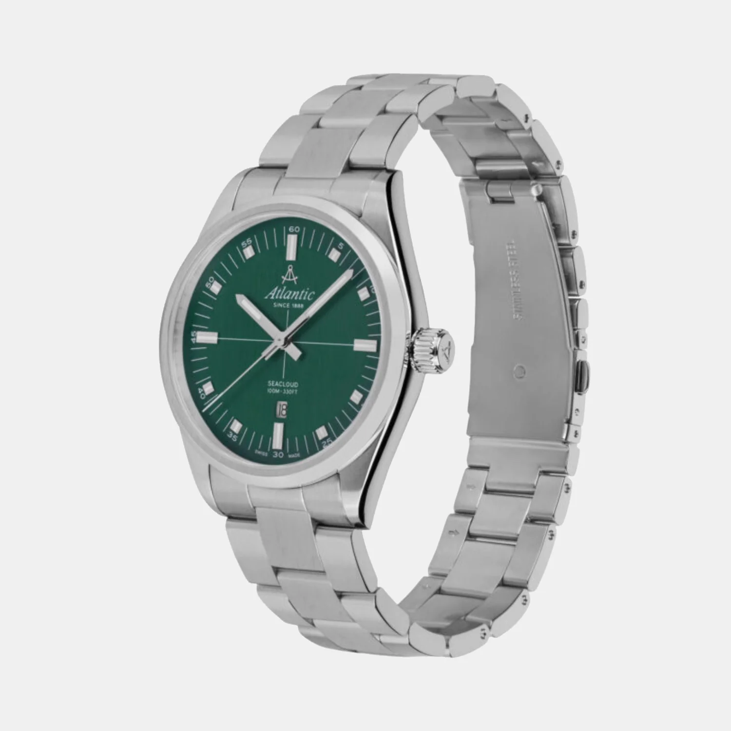 Men Quartz Green Dial Analog Stainless Steel Watch 73366.41.71 - Image 4