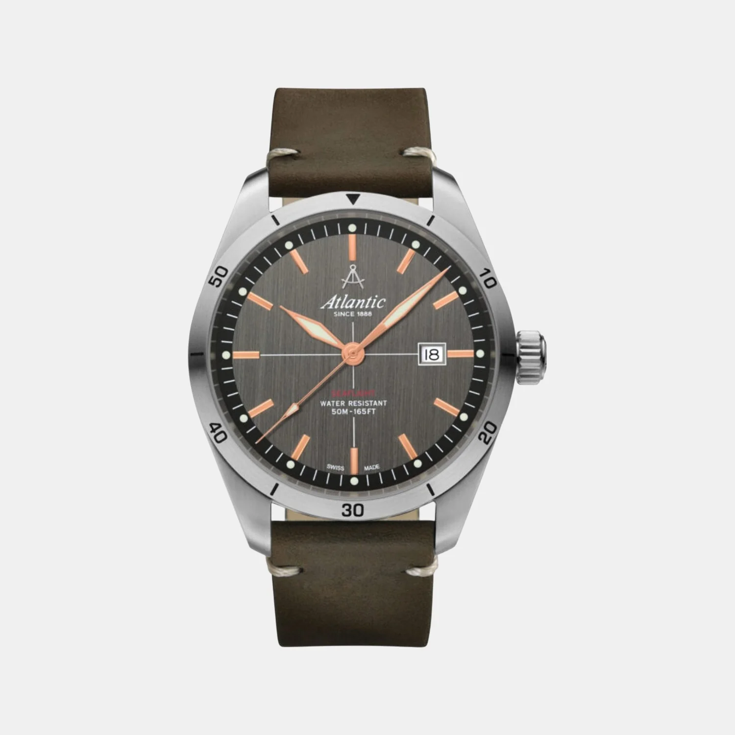 Men Quartz Grey Dial Analog Leather Watch 70351.41.41R