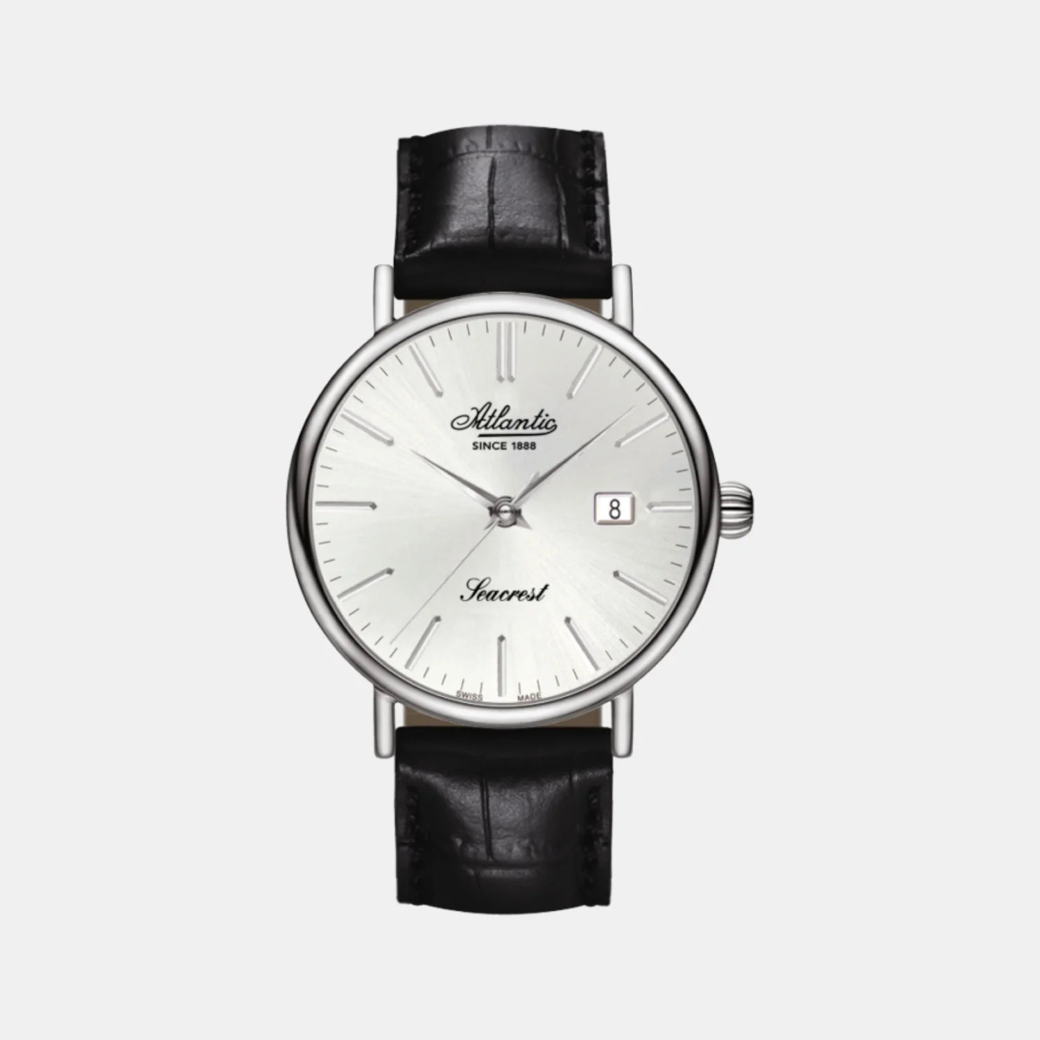 Men Quartz Silver Dial Analog Leather Watch 50354.41.21 - Image 2