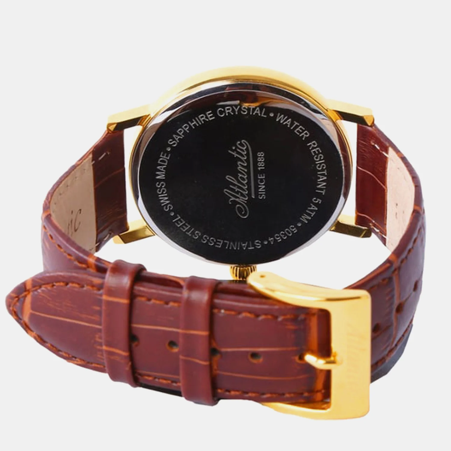 Men Quartz White Dial Analog Leather Watch 50354.45.21 - Image 2