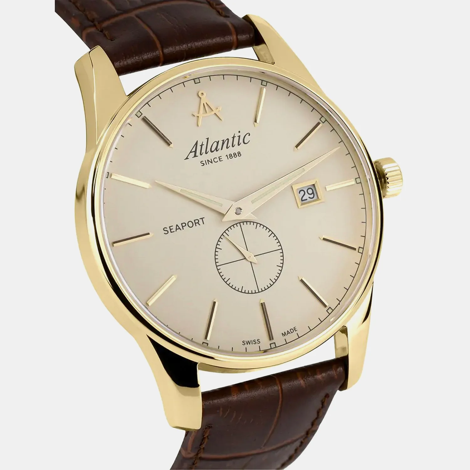 Seaport Men Quartz Gold Dial Analog Leather Watch 56352.45.31 - Image 4