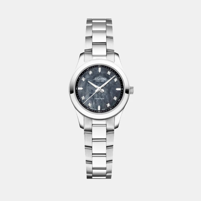 Women Quartz Black Mother Of Pearl Dial Analog Stainless Steel Watch 20335.41.07BK