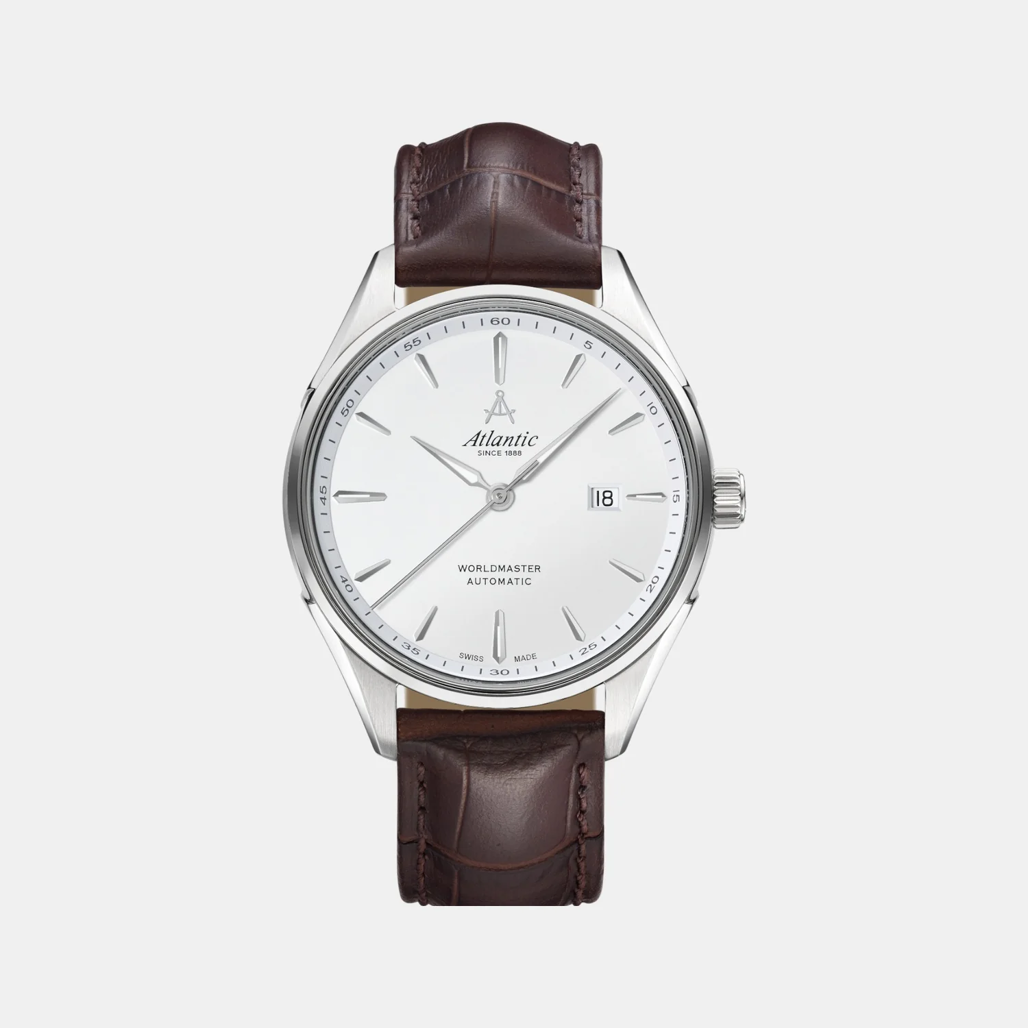 Worldmaster 1888 Automatic Men Automatic White Dial Analog Leather Watch 52781.41.21