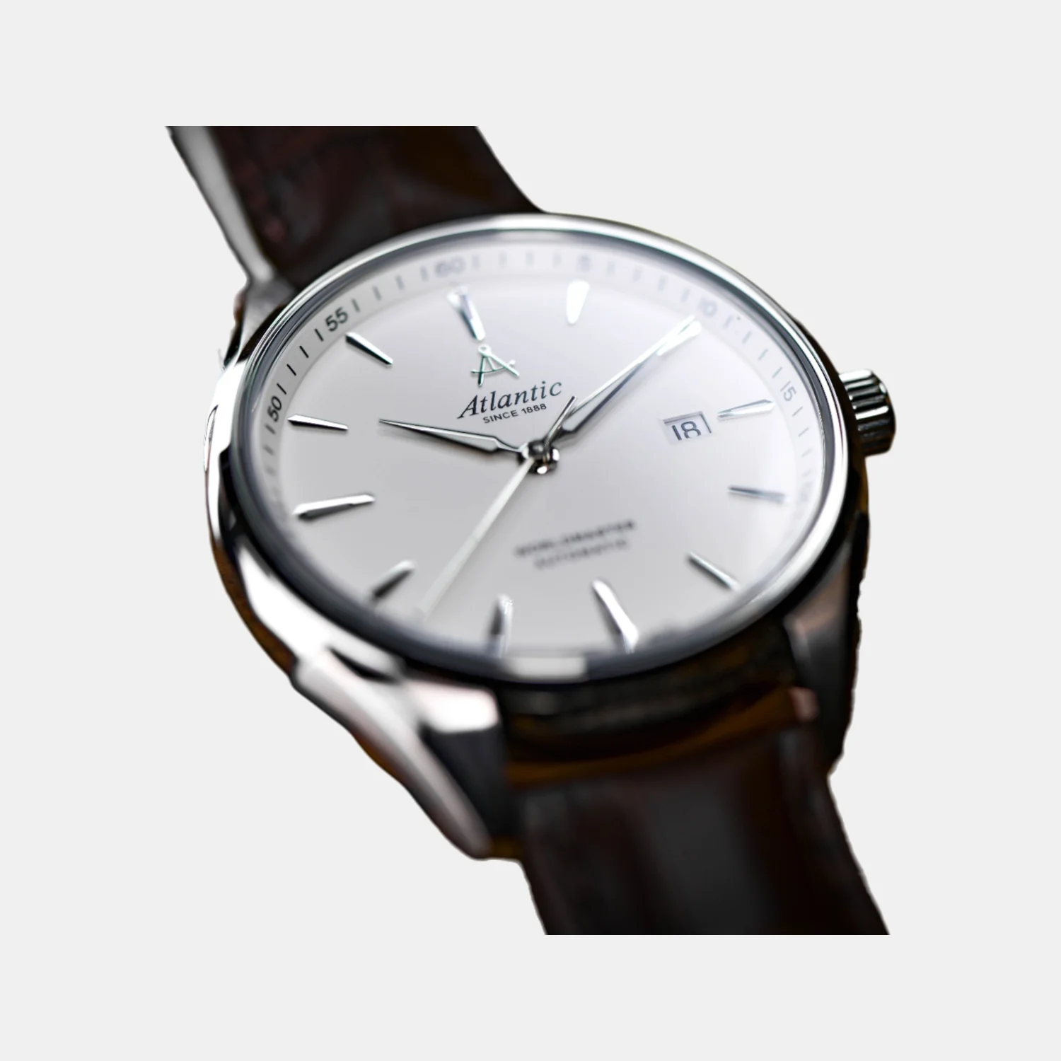 Worldmaster 1888 Automatic Men Automatic White Dial Analog Leather Watch 52781.41.21 - Image 4