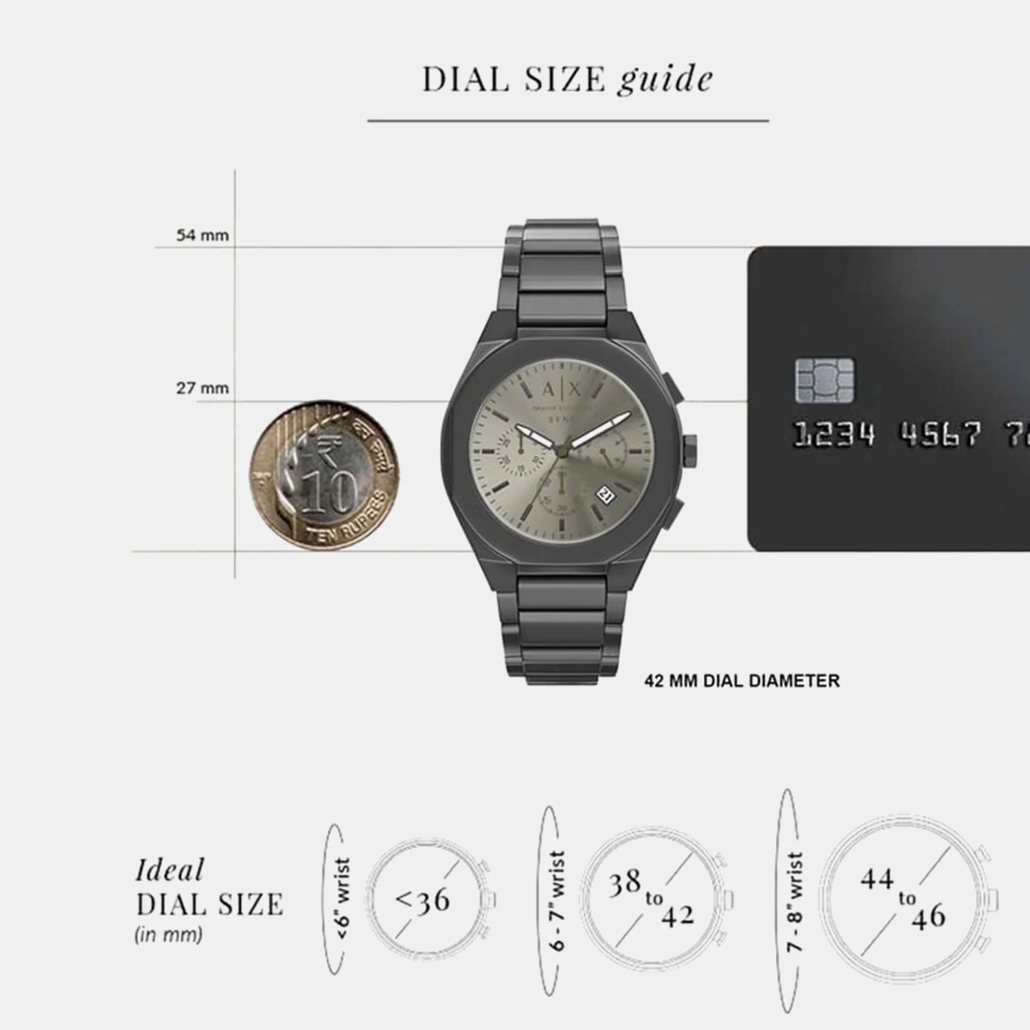 Men Quartz Grey Dial Chronograph Stainless Steel Watch AX4296 - Image 6