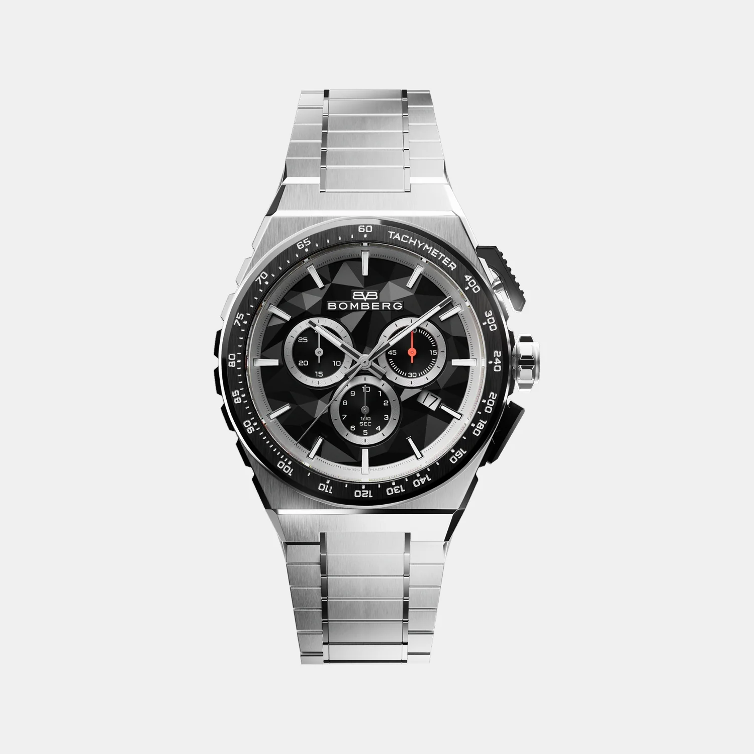 Apex Pulse Men Quartz Black Dial Chronograph Stainless Steel Watch NT42CHSP.02-1.12 - Image 2