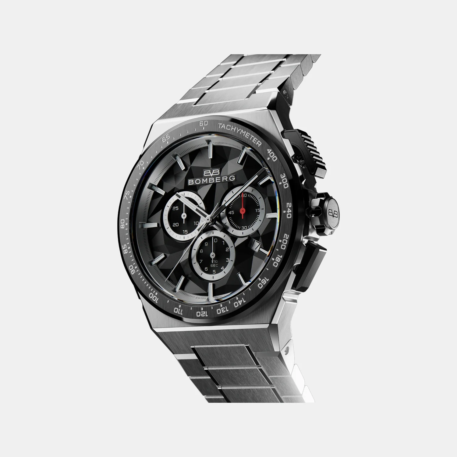 Apex Pulse Men Quartz Black Dial Chronograph Stainless Steel Watch NT42CHSP.02-1.12 - Image 3