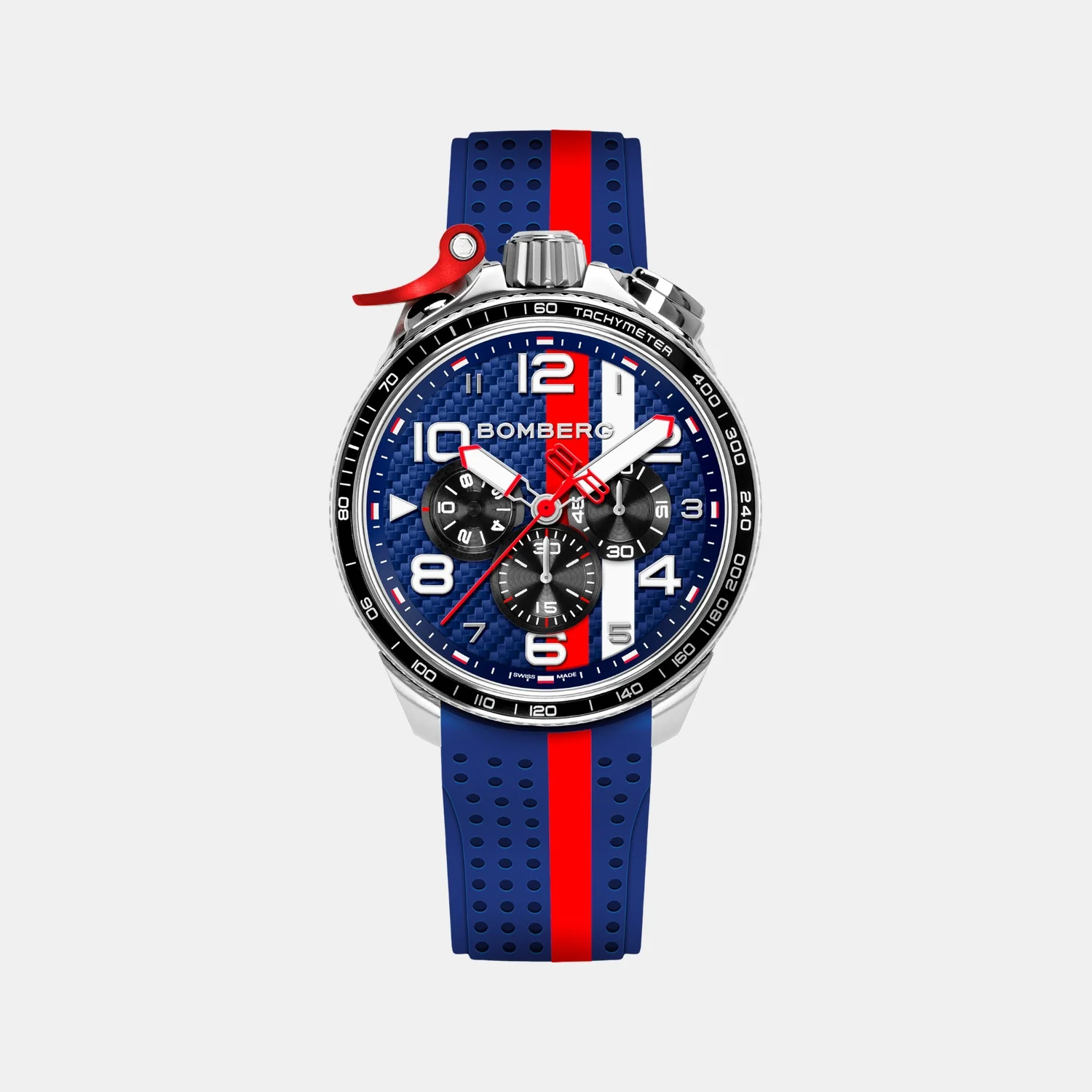 Racing Carbon Men Quartz Blue Dial Chronograph Silicone Watch BS45CHSP.059-8.2.12 - Image 2