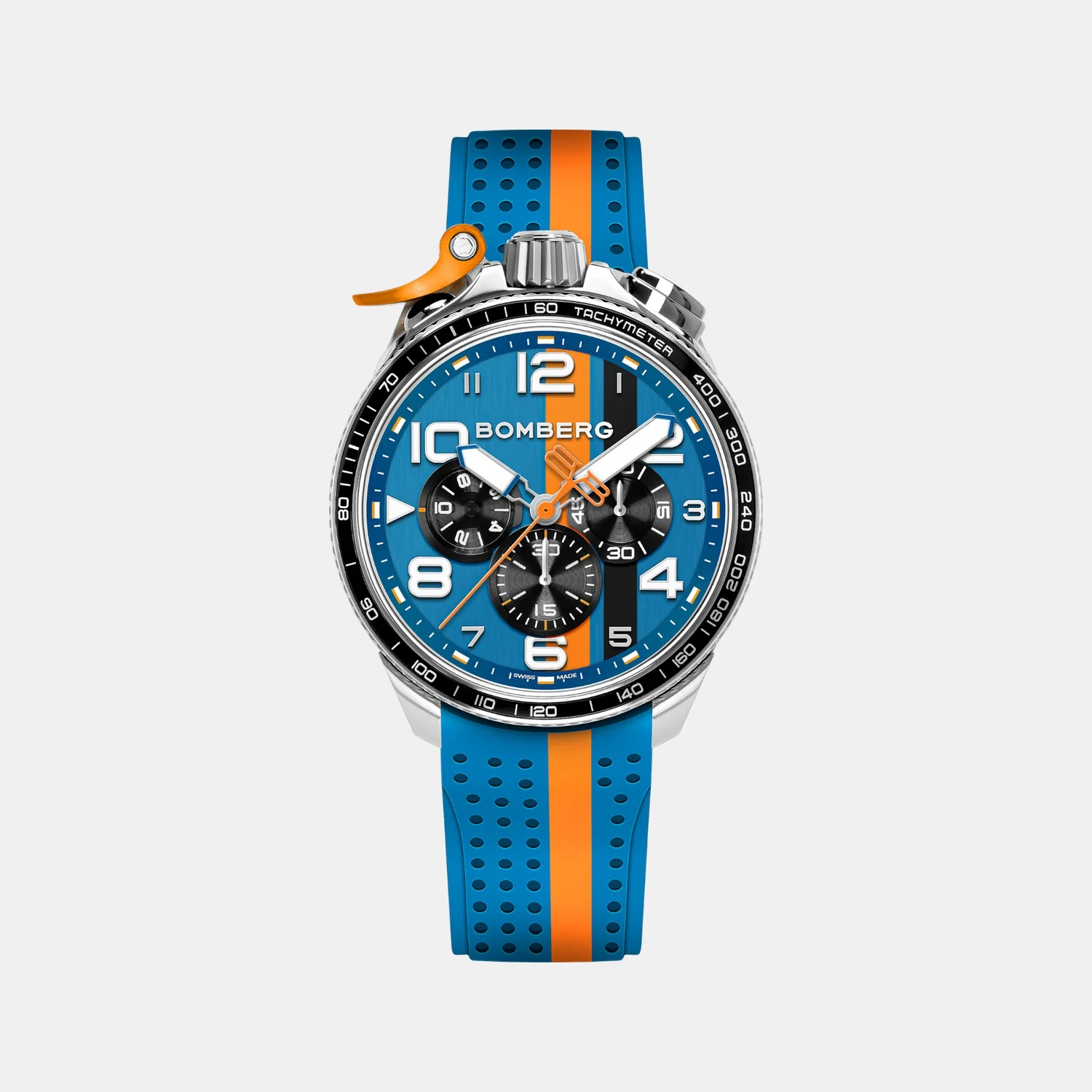 Racing Muscle Men Quartz Blue Dial Chronograph Silicone Watch BS45CHSP.059-22.12 - Image 2