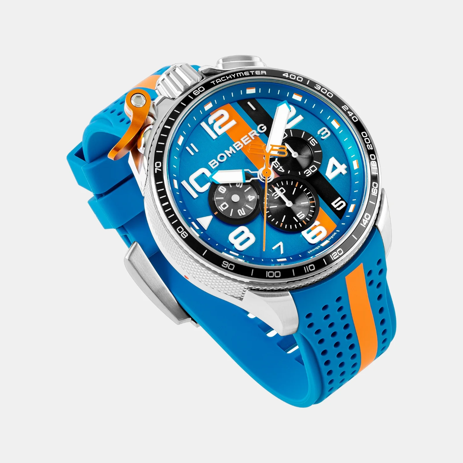 Racing Muscle Men Quartz Blue Dial Chronograph Silicone Watch BS45CHSP.059-22.12 - Image 3