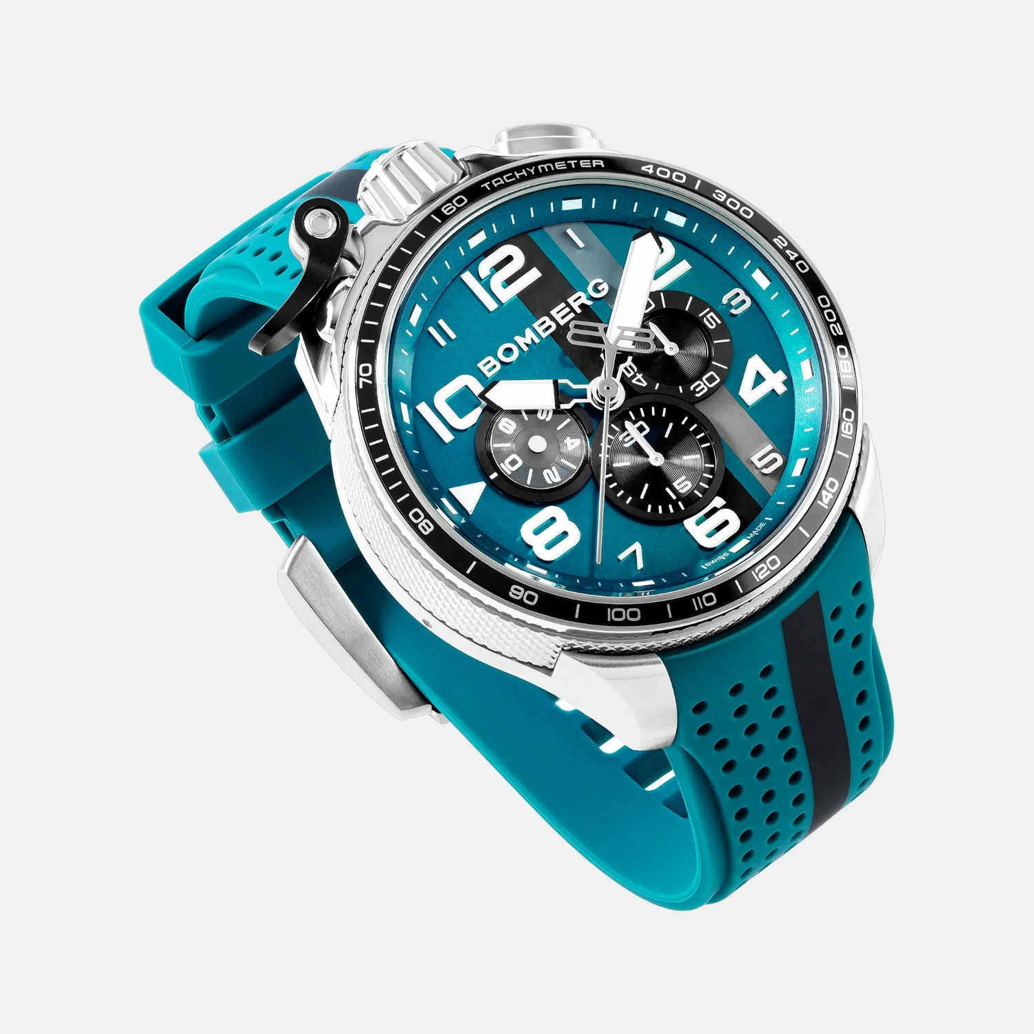 Racing Muscle Men Quartz Petrol Dial Chronograph Silicone Watch BS45CHSP.059-29.12 - Image 3