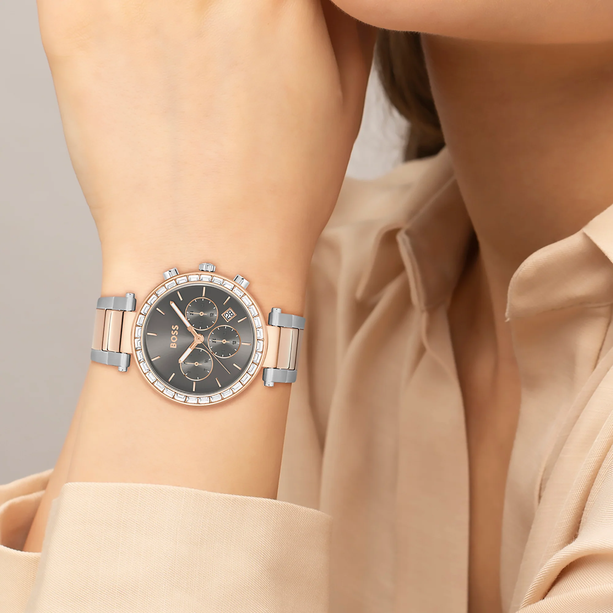 Andra Women Quartz Grey Dial Chronograph Stainless Steel Watch 1502690 - Image 3
