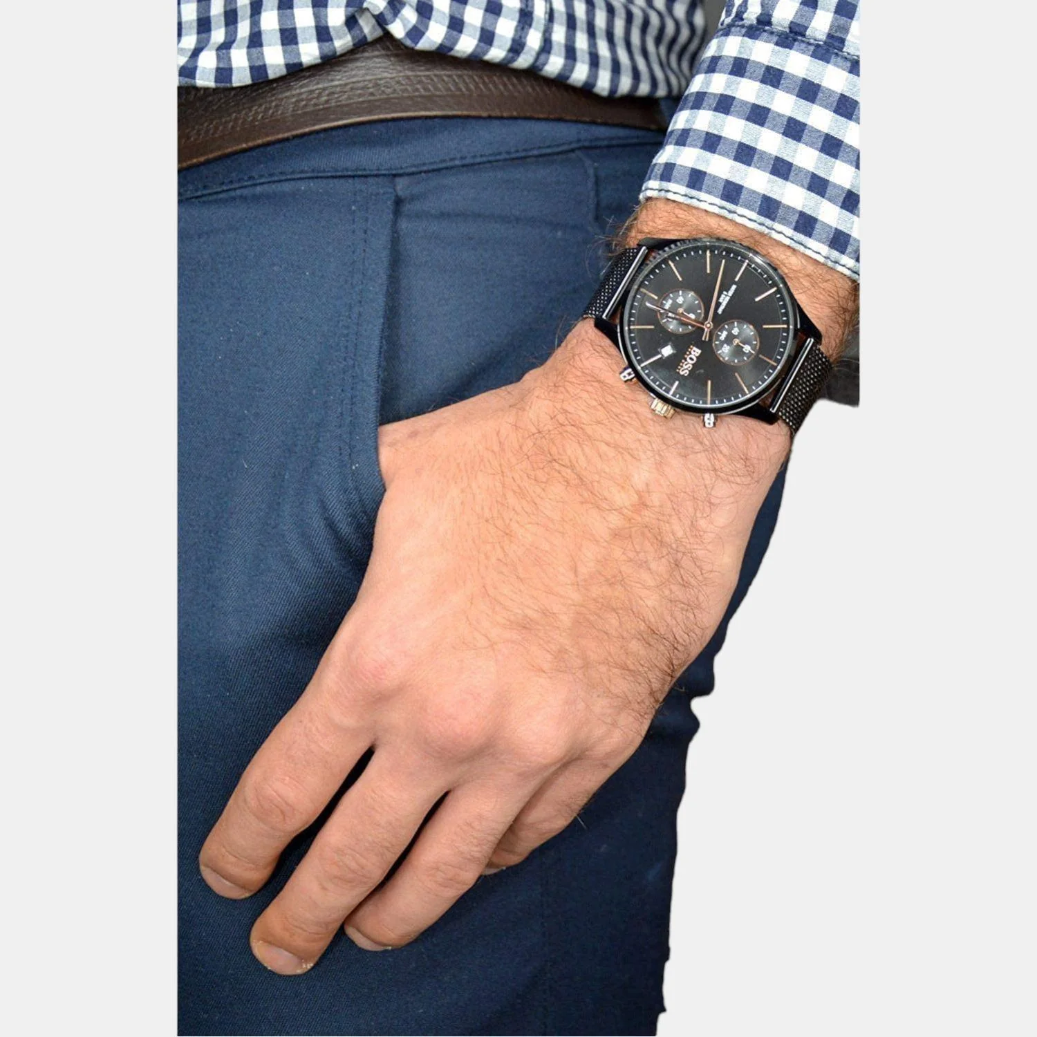 Associate Men Quartz Black Dial Chronograph Stainless Steel Watch 1513811 - Image 4