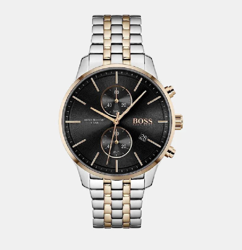 Associate Men Quartz Black Dial Chronograph Stainless Steel Watch 1513840