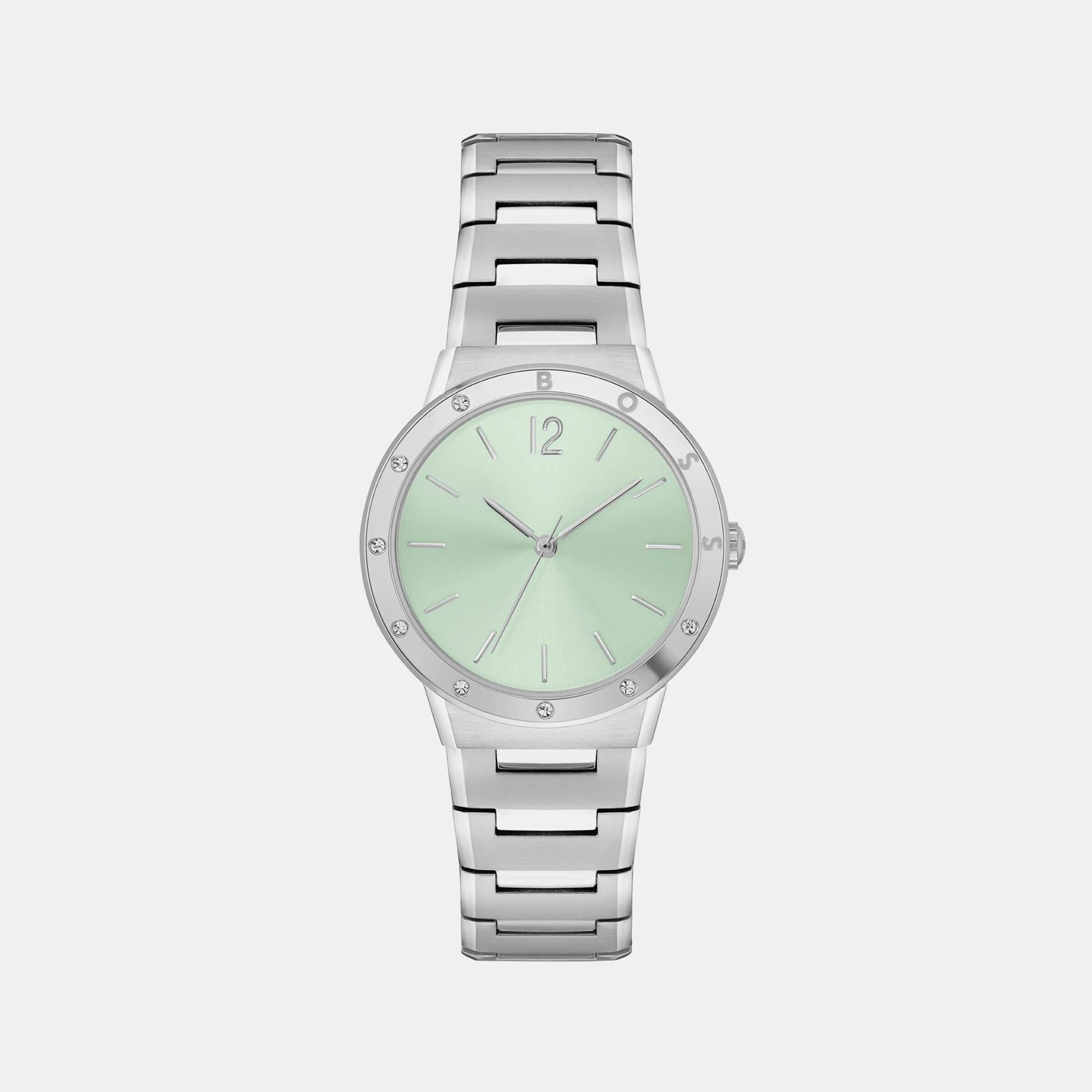 Breath Women Quartz Green Dial Analog Stainless Steel Watch 1502716