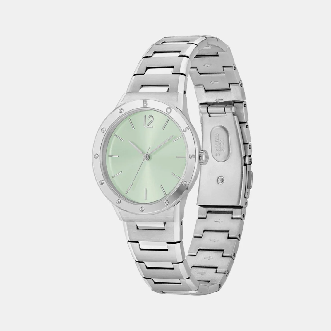 Breath Women Quartz Green Dial Analog Stainless Steel Watch 1502716 - Image 2