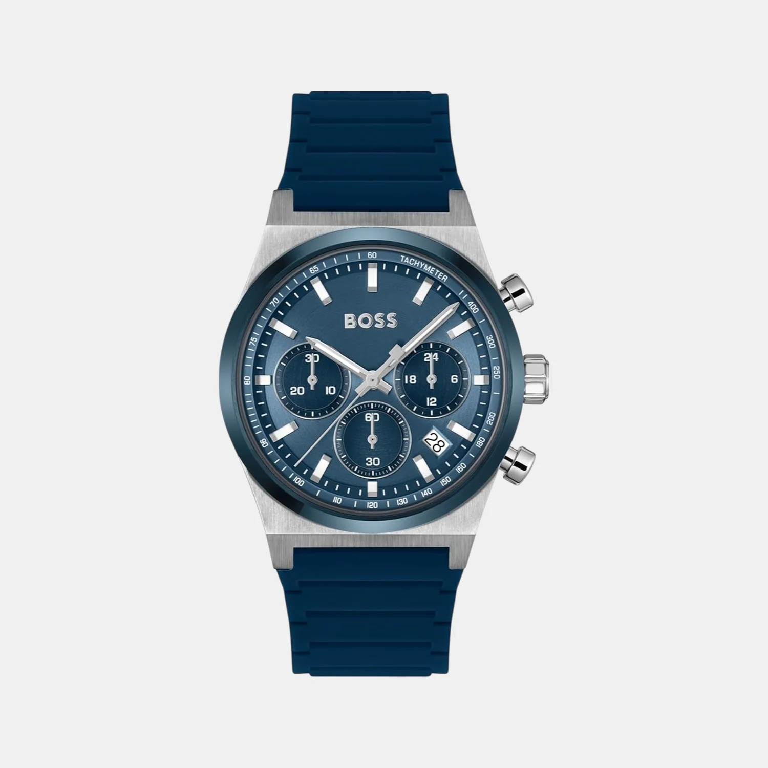 Candor Chrono Men Quartz Blue Dial Chronograph Silicone Watch 1514243