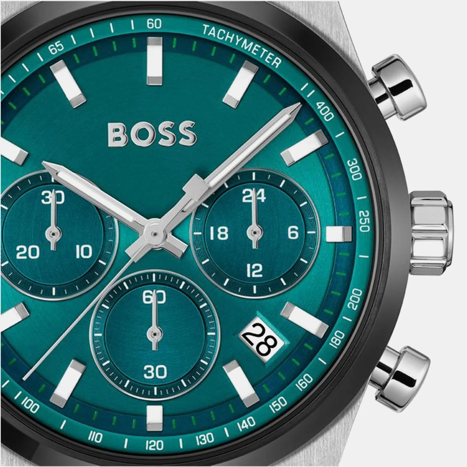 Candor Chrono Men Quartz Green Dial Chronograph Silicone Watch 1514244 - Image 3