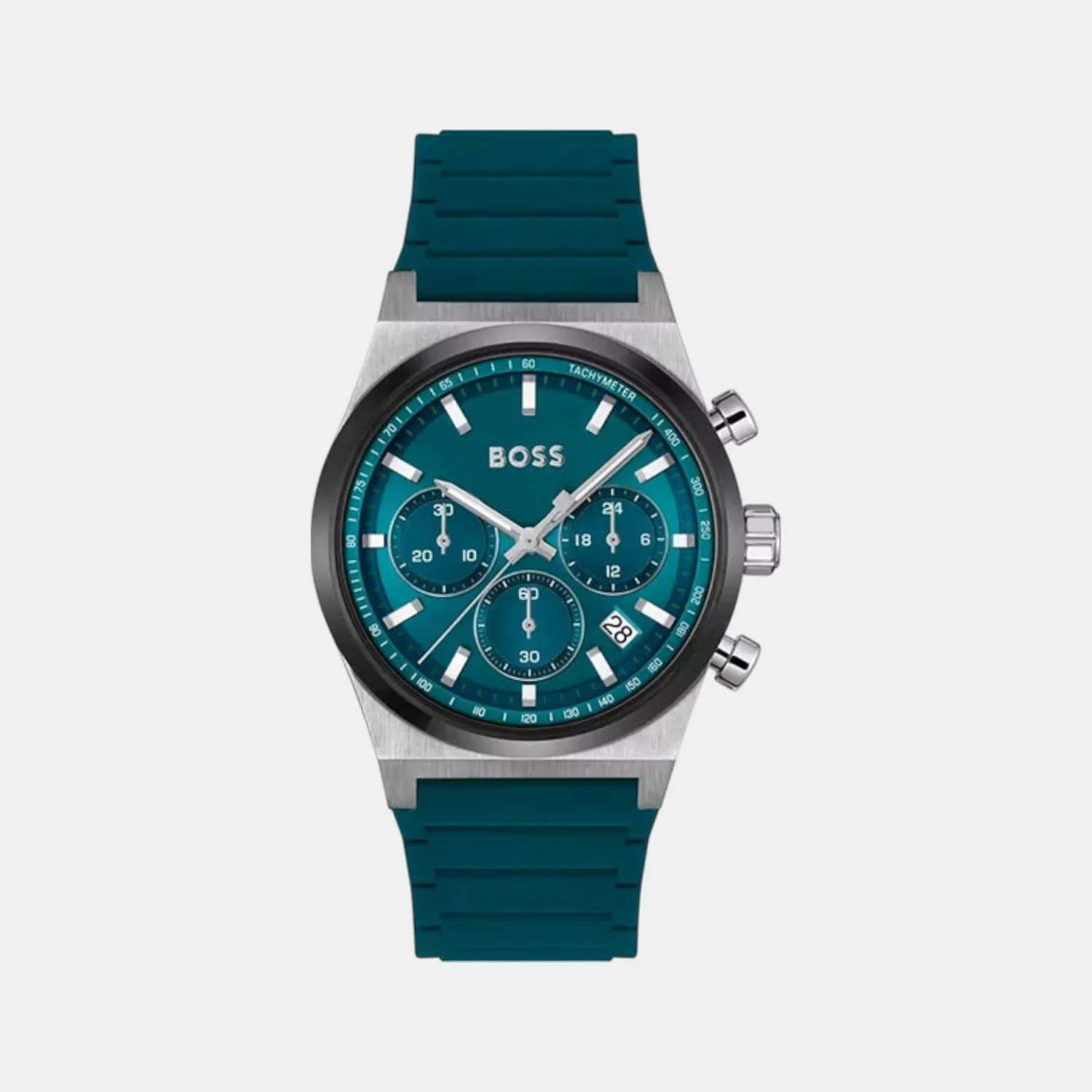 Candor Chrono Men Quartz Green Dial Chronograph Silicone Watch 1514244 - Image 5