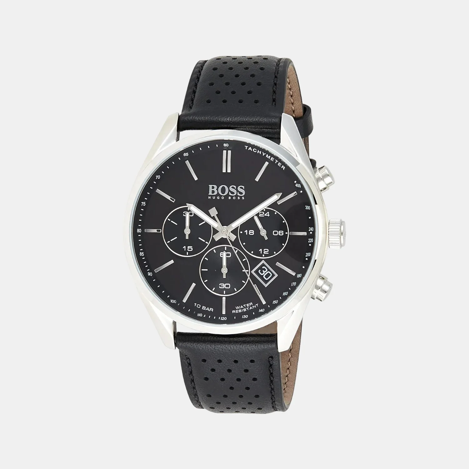 Champion Women Quartz Black Dial Chronograph Leather Watch 1513816