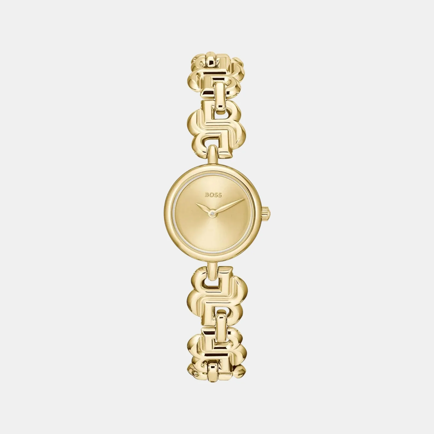Double B Dressy Women Quartz Thin Gold Dial Analog Stainless Steel Watch 1502794