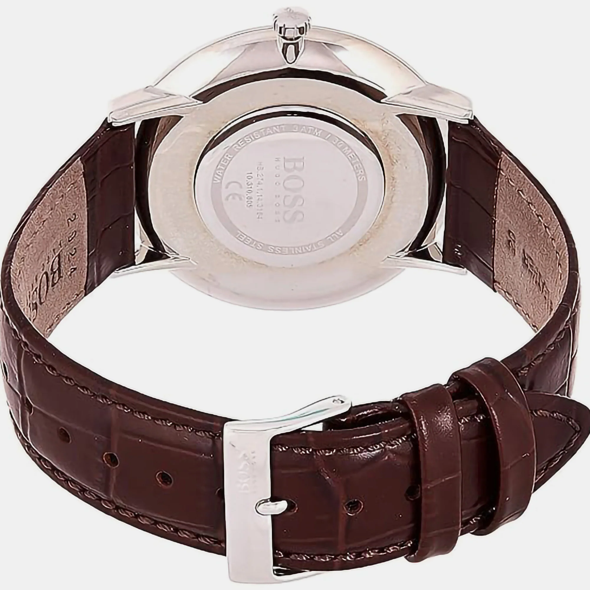 Essential Men Quartz White Dial Analog Leather Watch 1513646 - Image 2