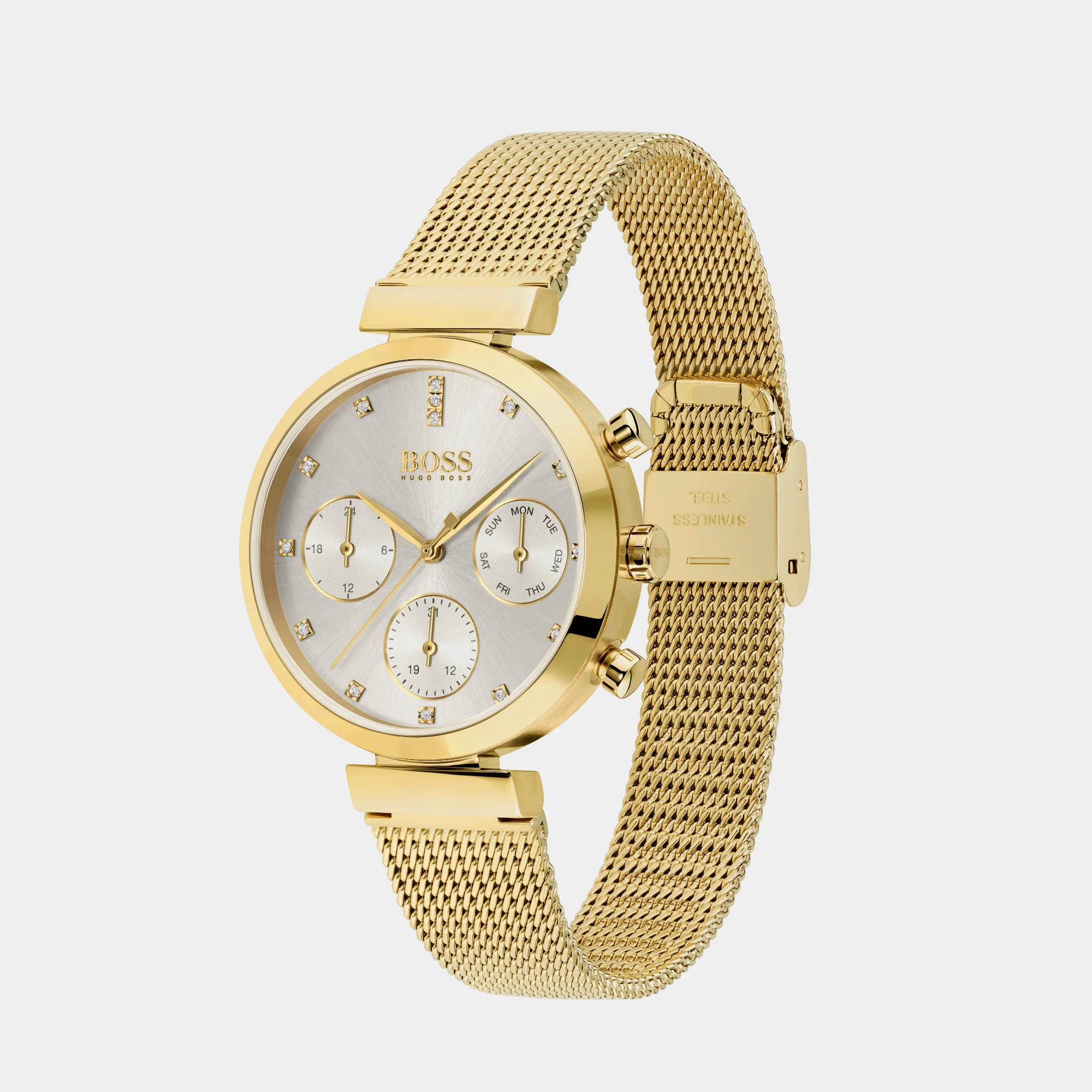 Flawless Women Quartz Silver Dial Chronograph Mesh Watch 1502552 - Image 3