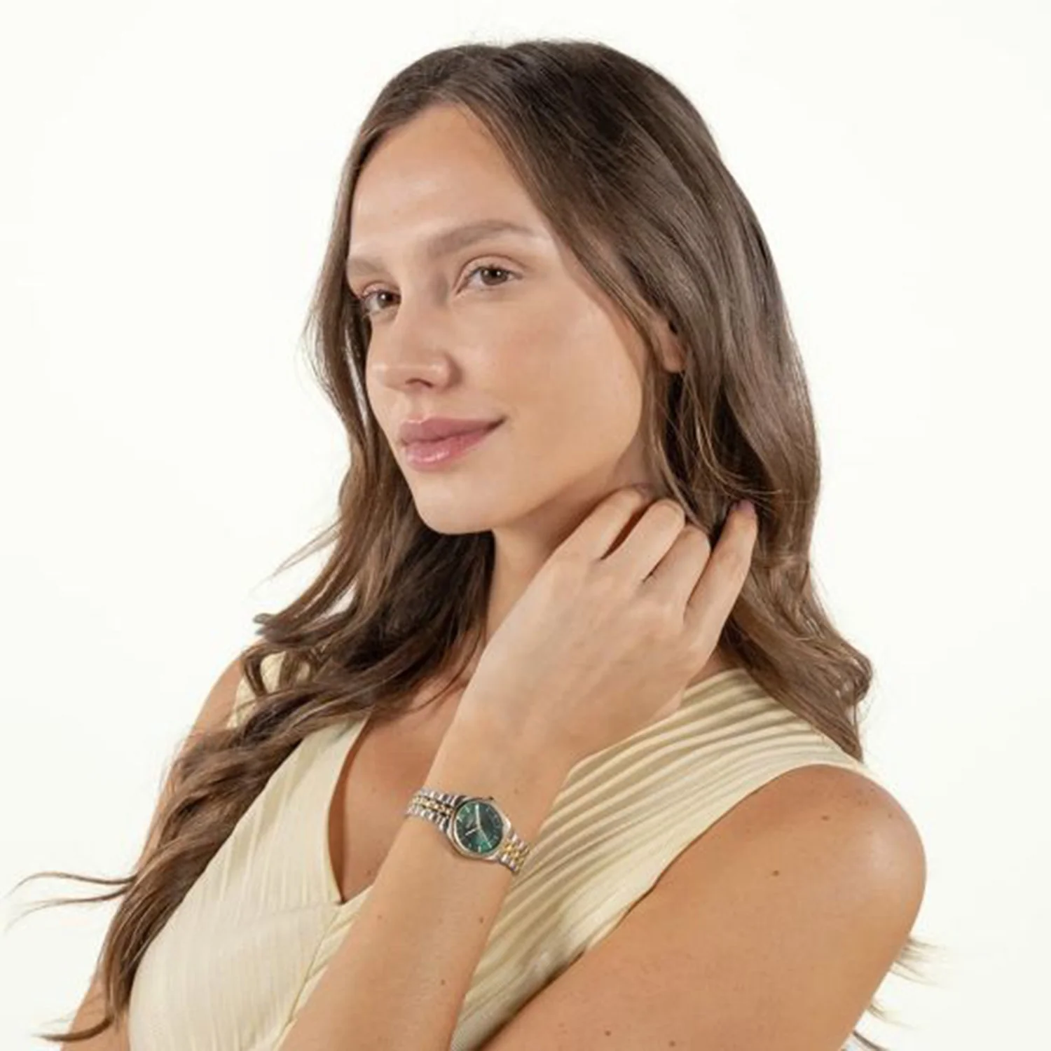 Graceful Mina Women Quartz Green Dial Analog Stainless Steel Watch 1502841 - Image 4