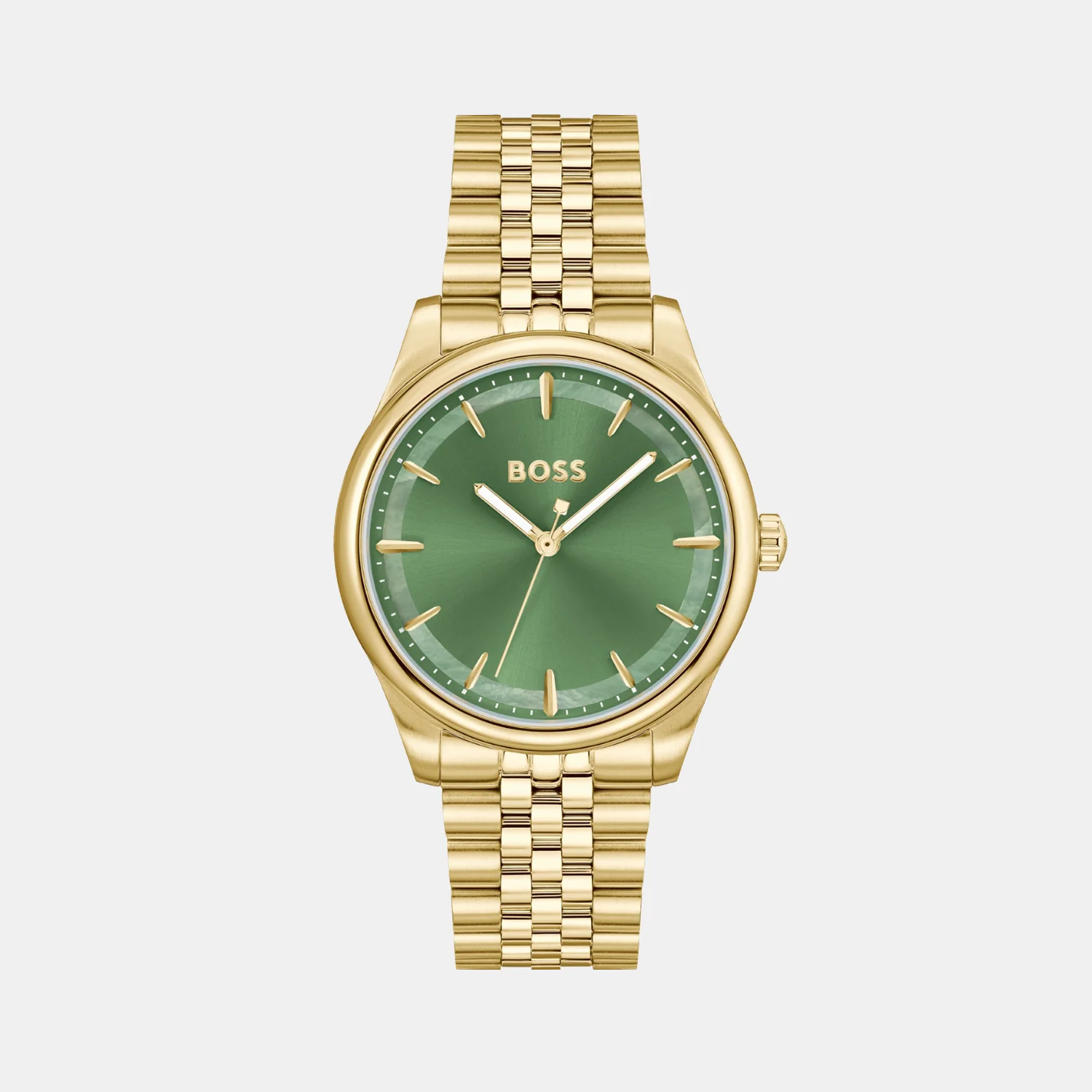 Graceful Women Quartz Green Mother Of Pearl Dial Analog Stainless Steel Watch 1502780