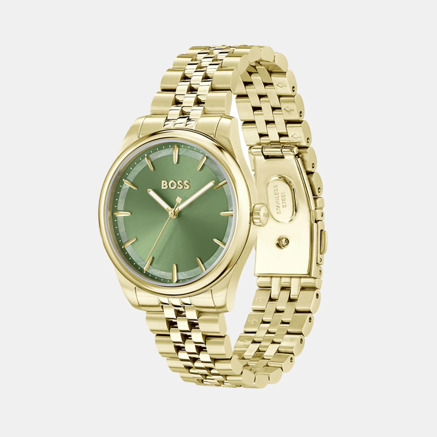 Graceful Women Quartz Green Mother Of Pearl Dial Analog Stainless Steel Watch 1502780 - Image 2