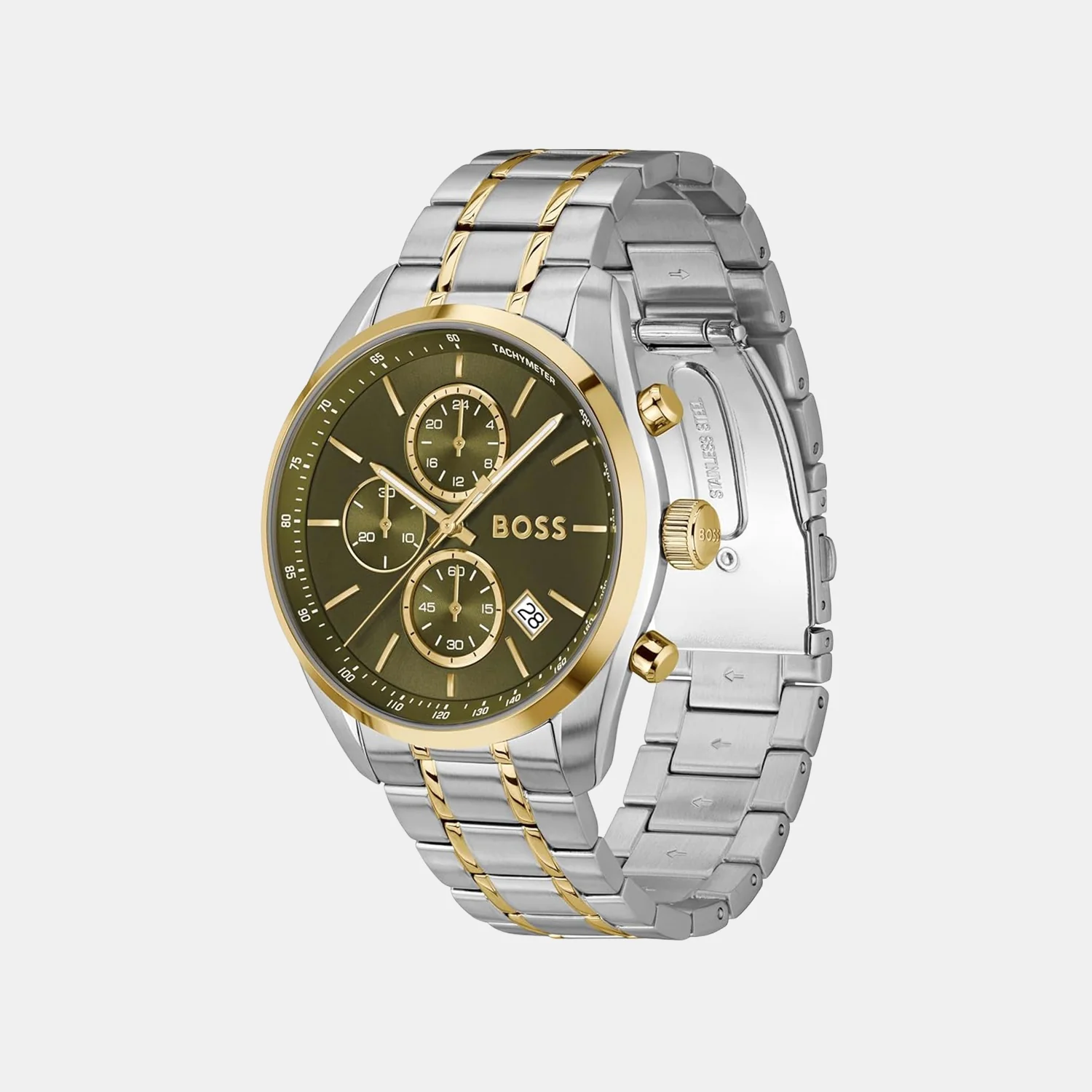 Grand Prix 44 Men Quartz Olive Green Dial Chronograph Stainless Steel Watch 1514227 - Image 2