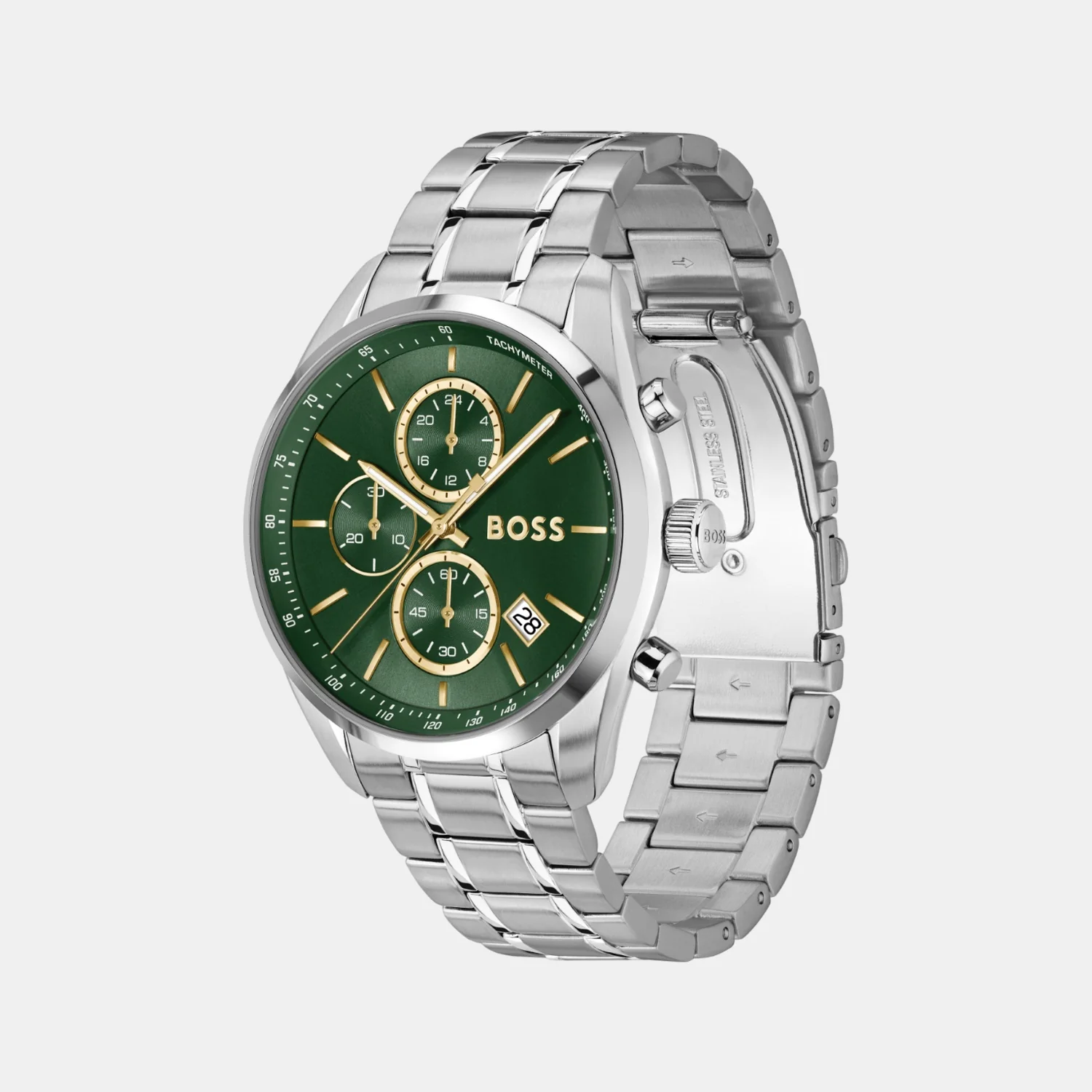 Grand Prix Men Quartz Green Dial Chronograph Stainless Steel Watch 1514266 - Image 3