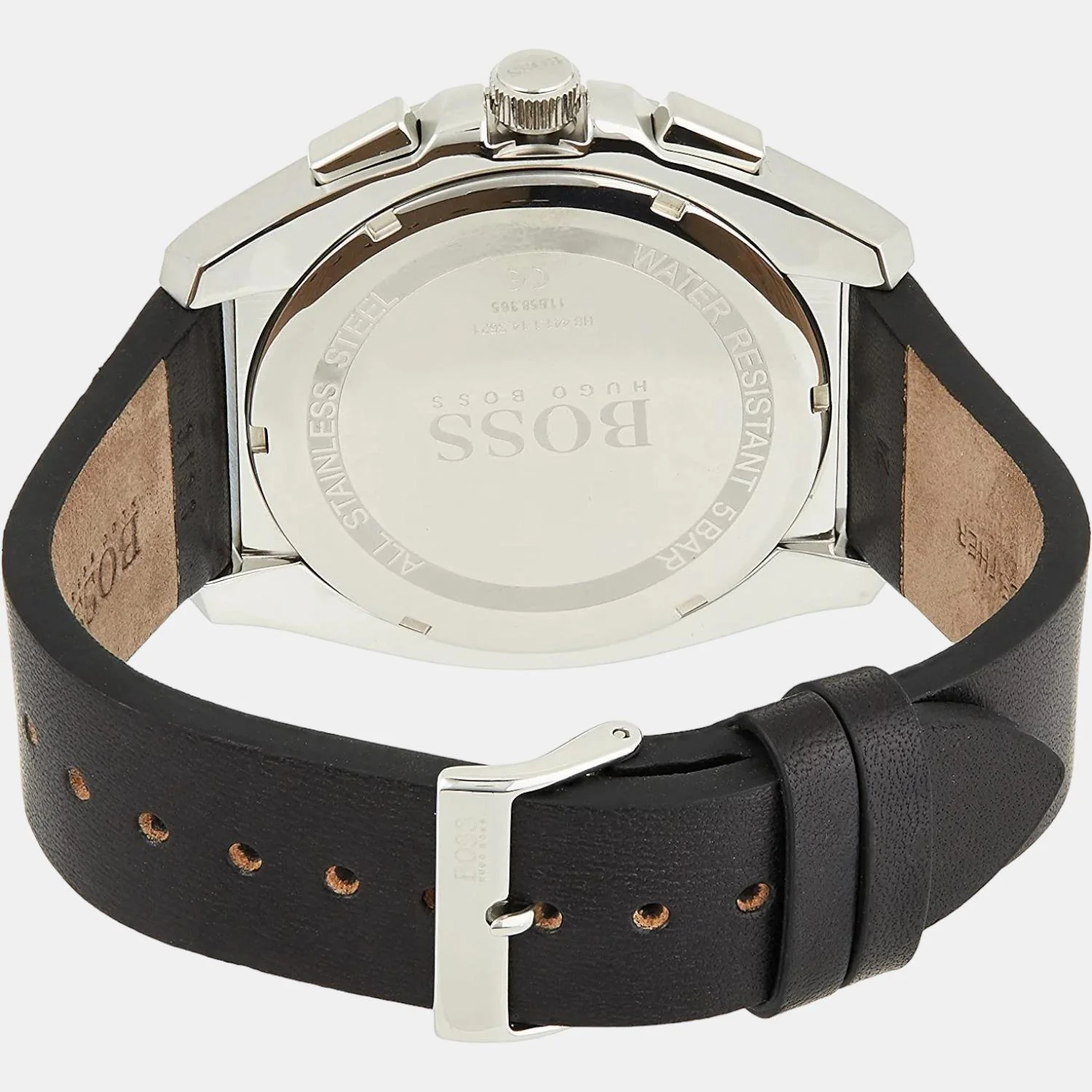 Grandmaster Men Quartz Black Dial Chronograph Leather Watch 1513881 - Image 2