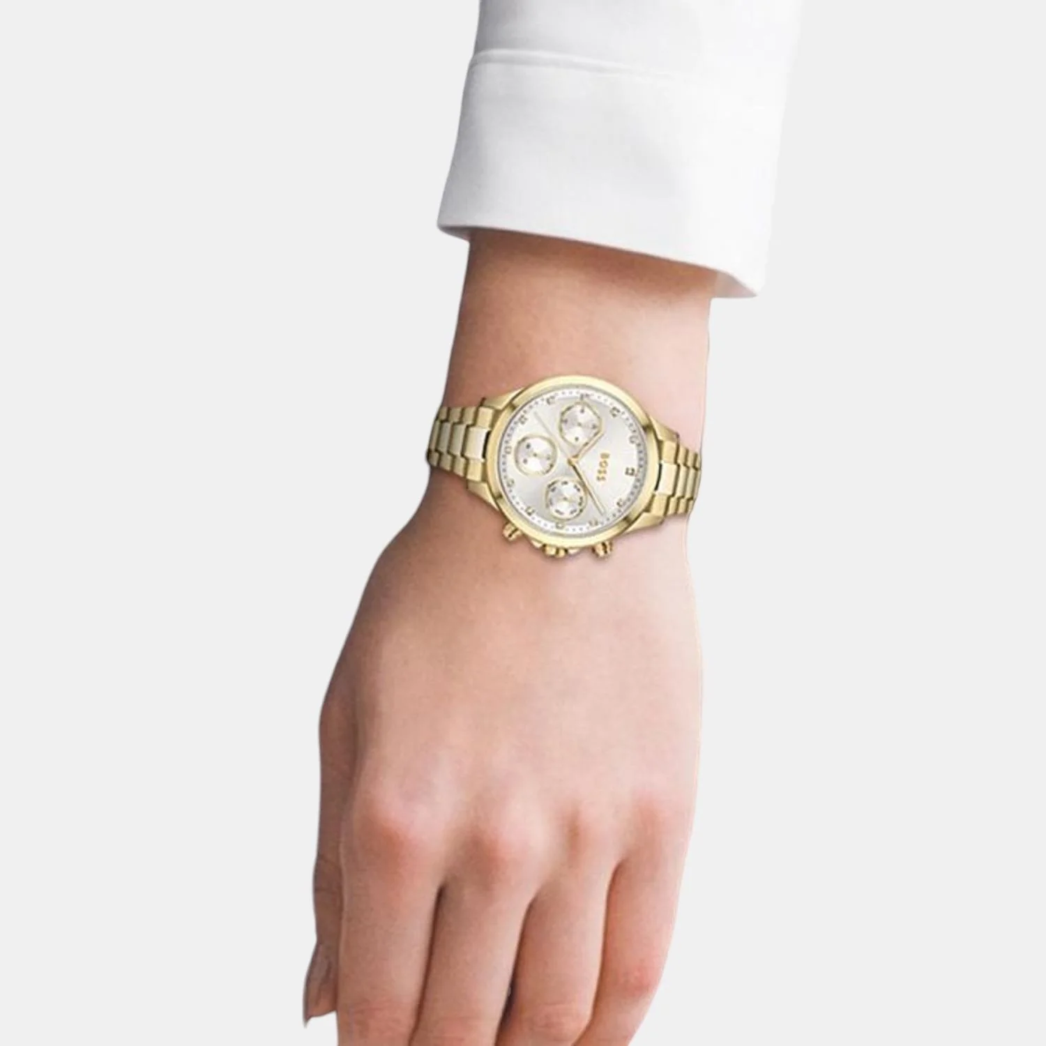 Hera Men Quartz White Dial Chronograph Stainless Steel Watch 1502628 - Image 4