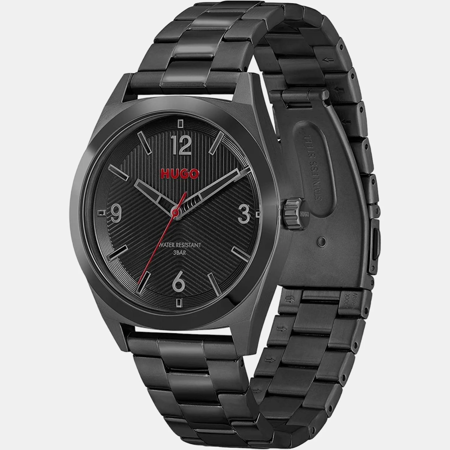 Make Men Quartz Black Dial Analog Stainless Steel Watch 1530253 - Image 2