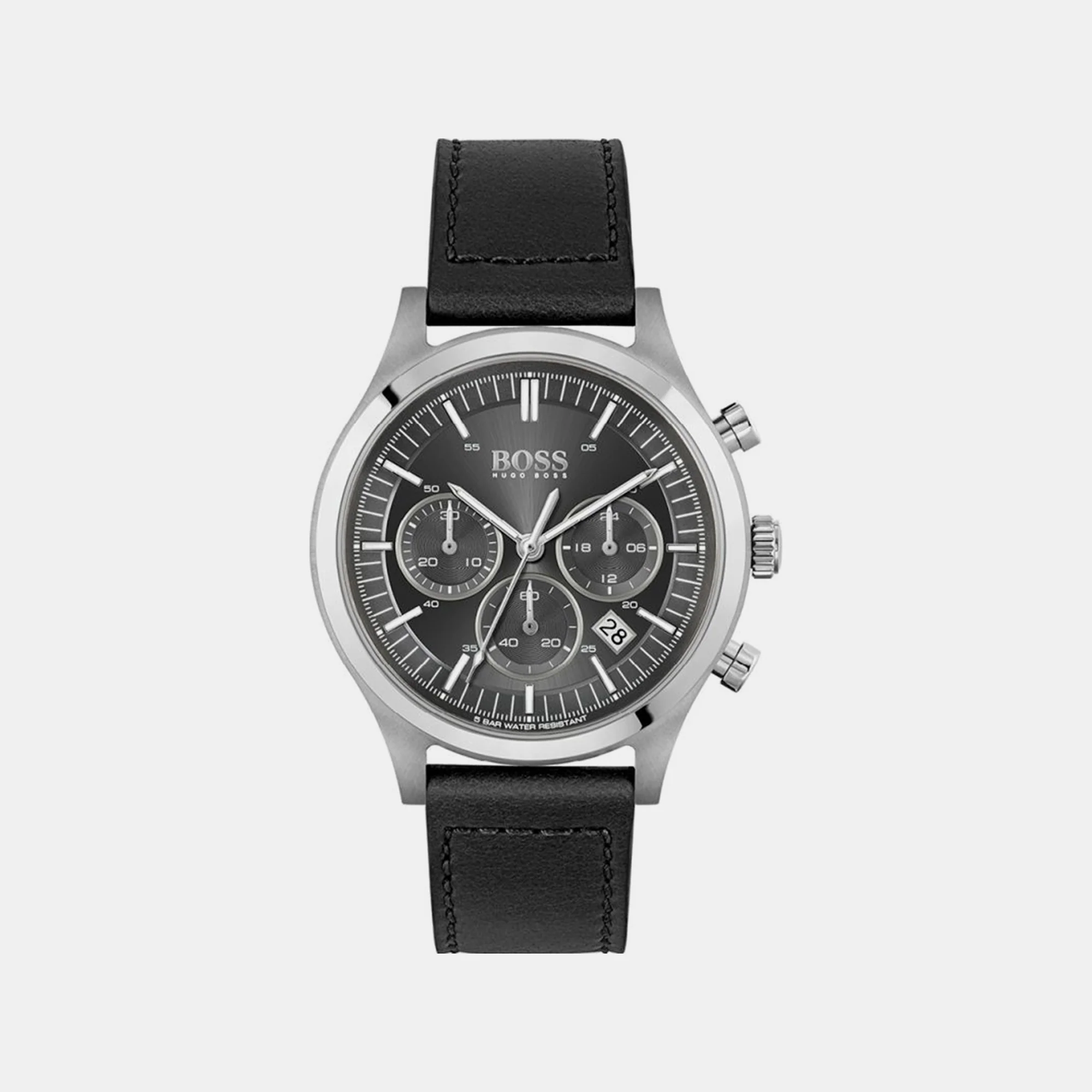 Metronome Men Quartz Grey Dial Chronograph Leather Watch 1513799