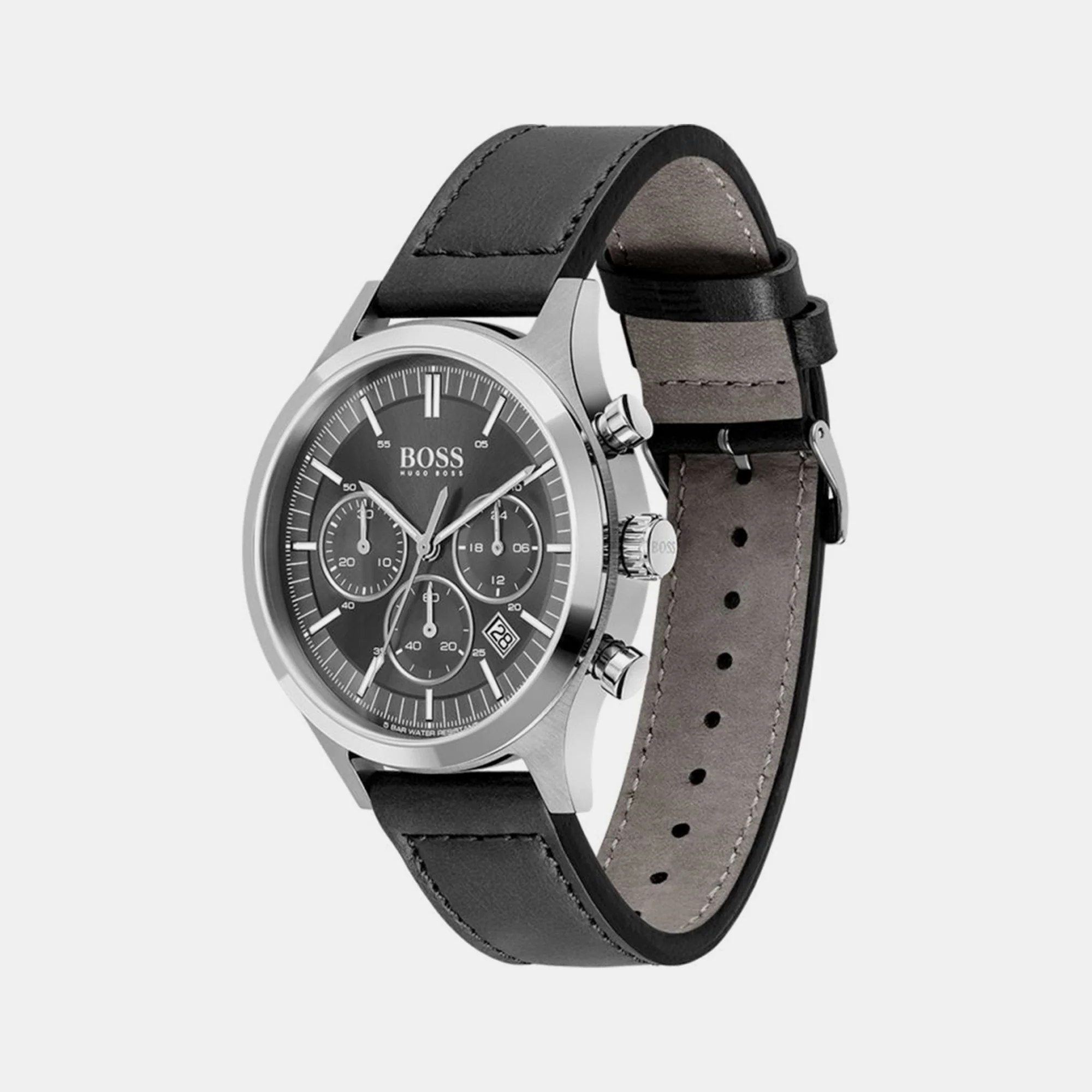 Metronome Men Quartz Grey Dial Chronograph Leather Watch 1513799 - Image 2