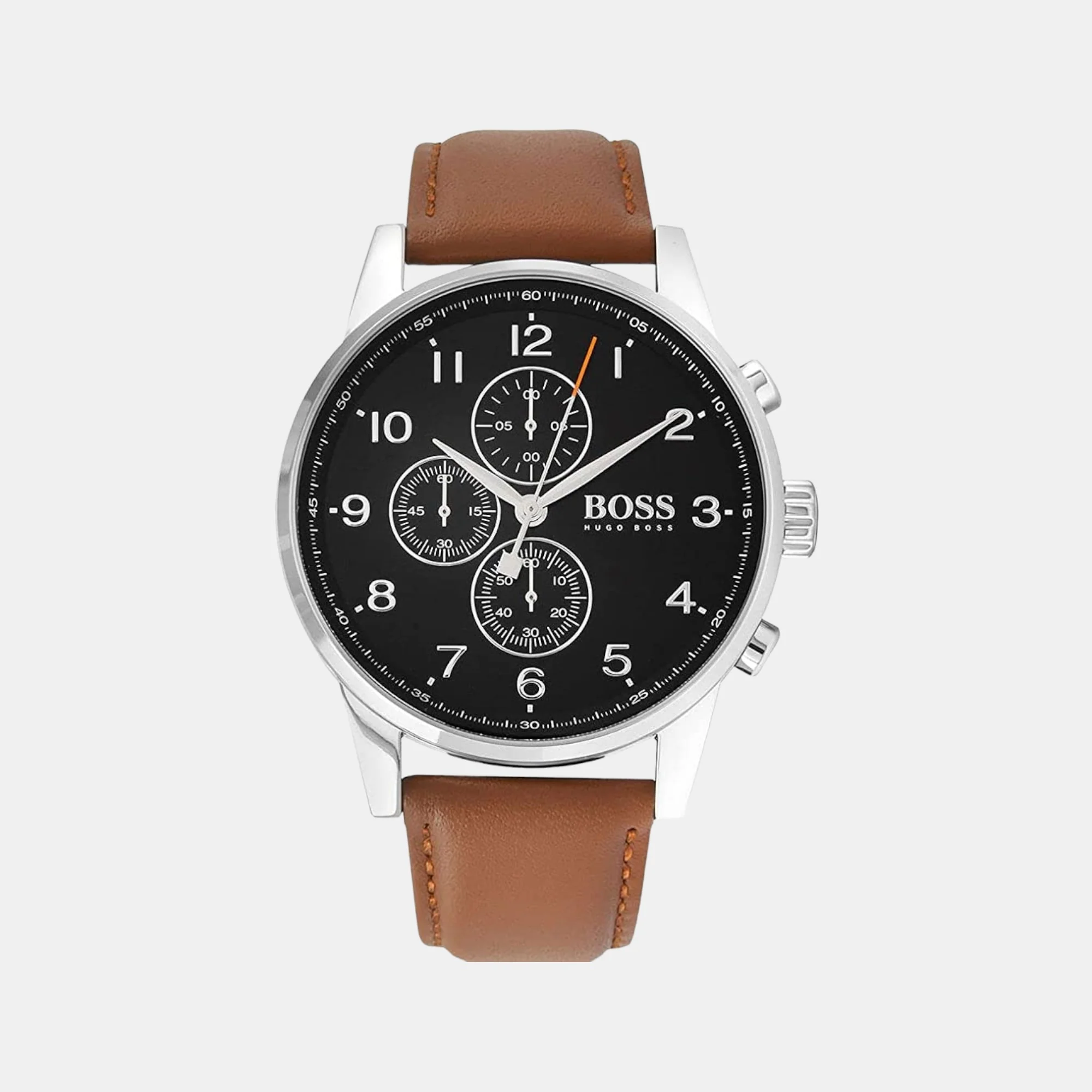 Navigator Men Quartz Black Dial Chronograph Leather Watch 1513812