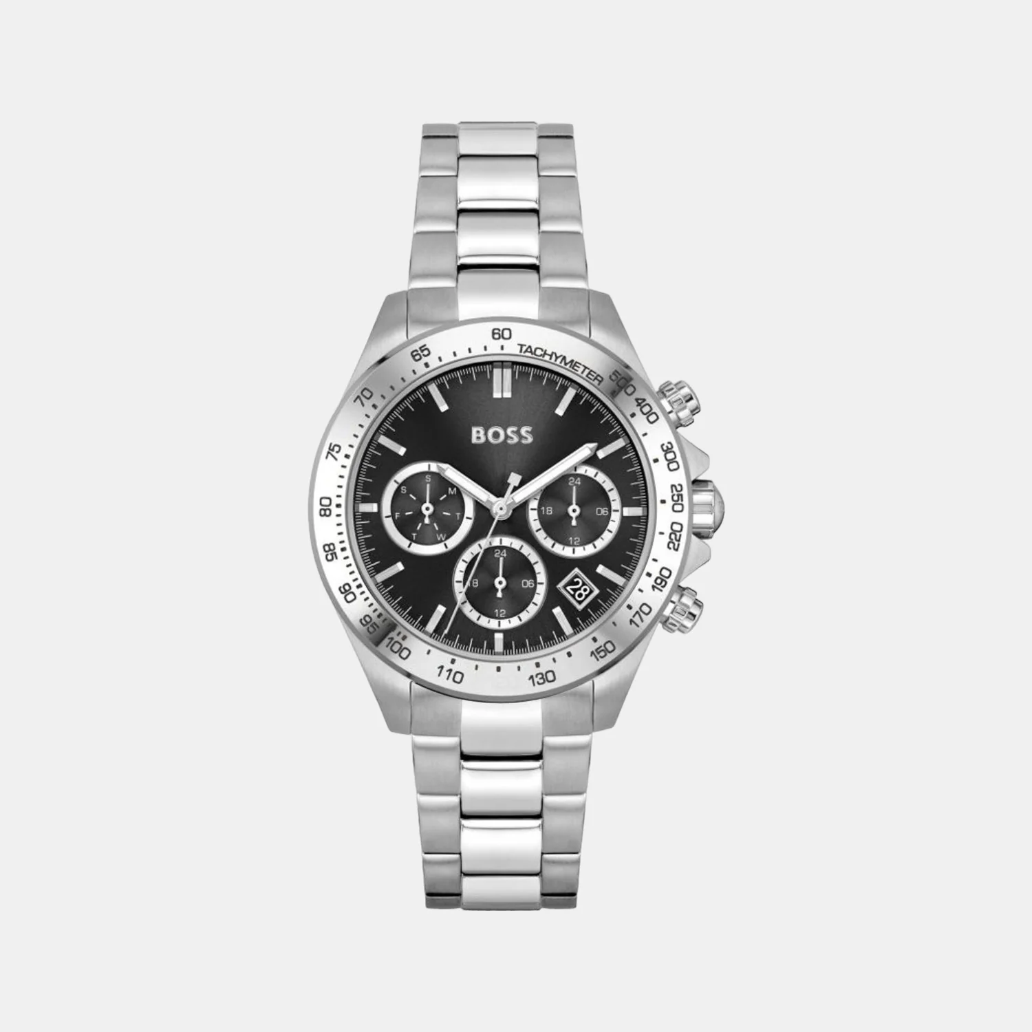 Novia Women Quartz Black Dial Chronograph Stainless Steel Watch 1502614
