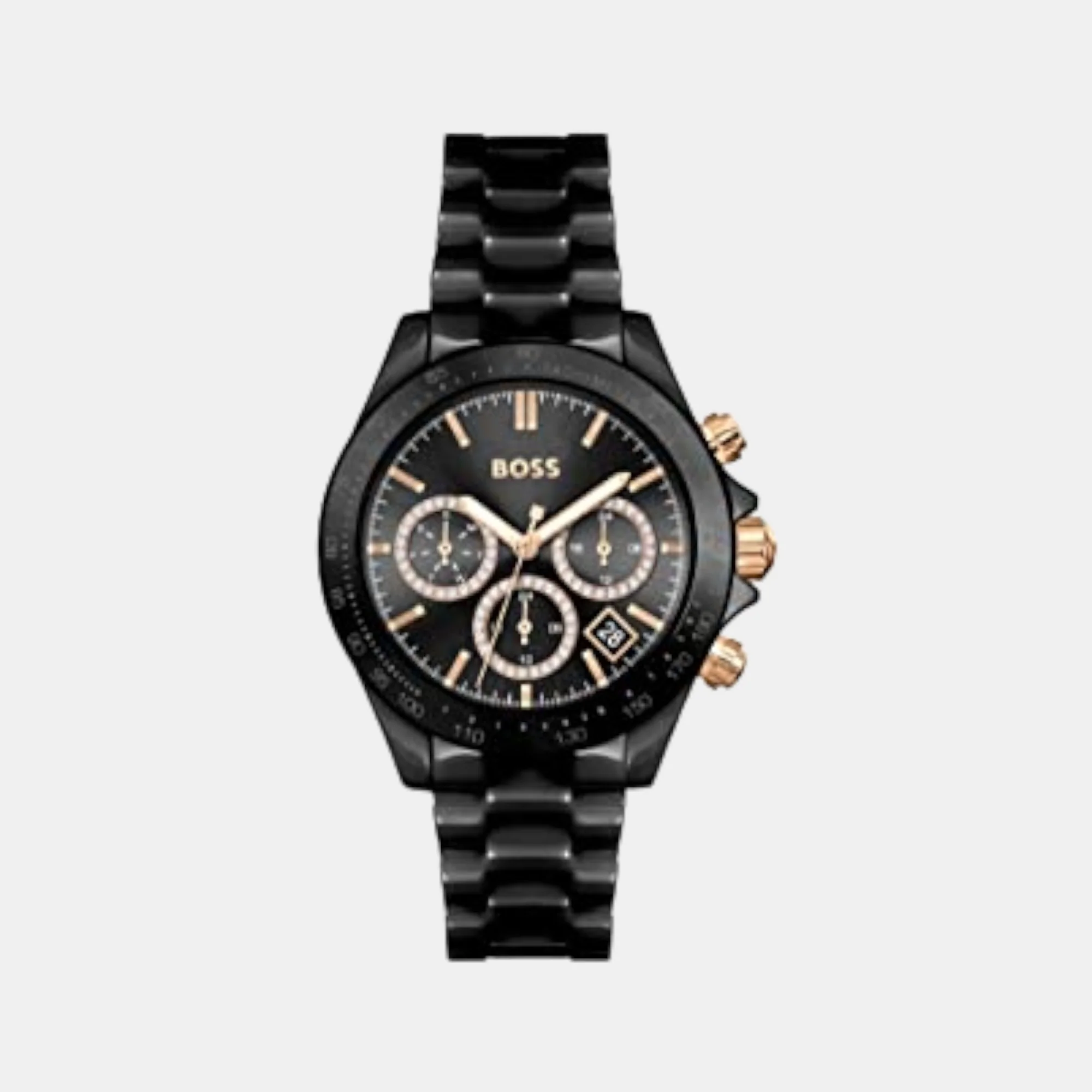 Novia Women Quartz Black Dial Chronograph Stainless Steel Watch 1502633 - Image 2