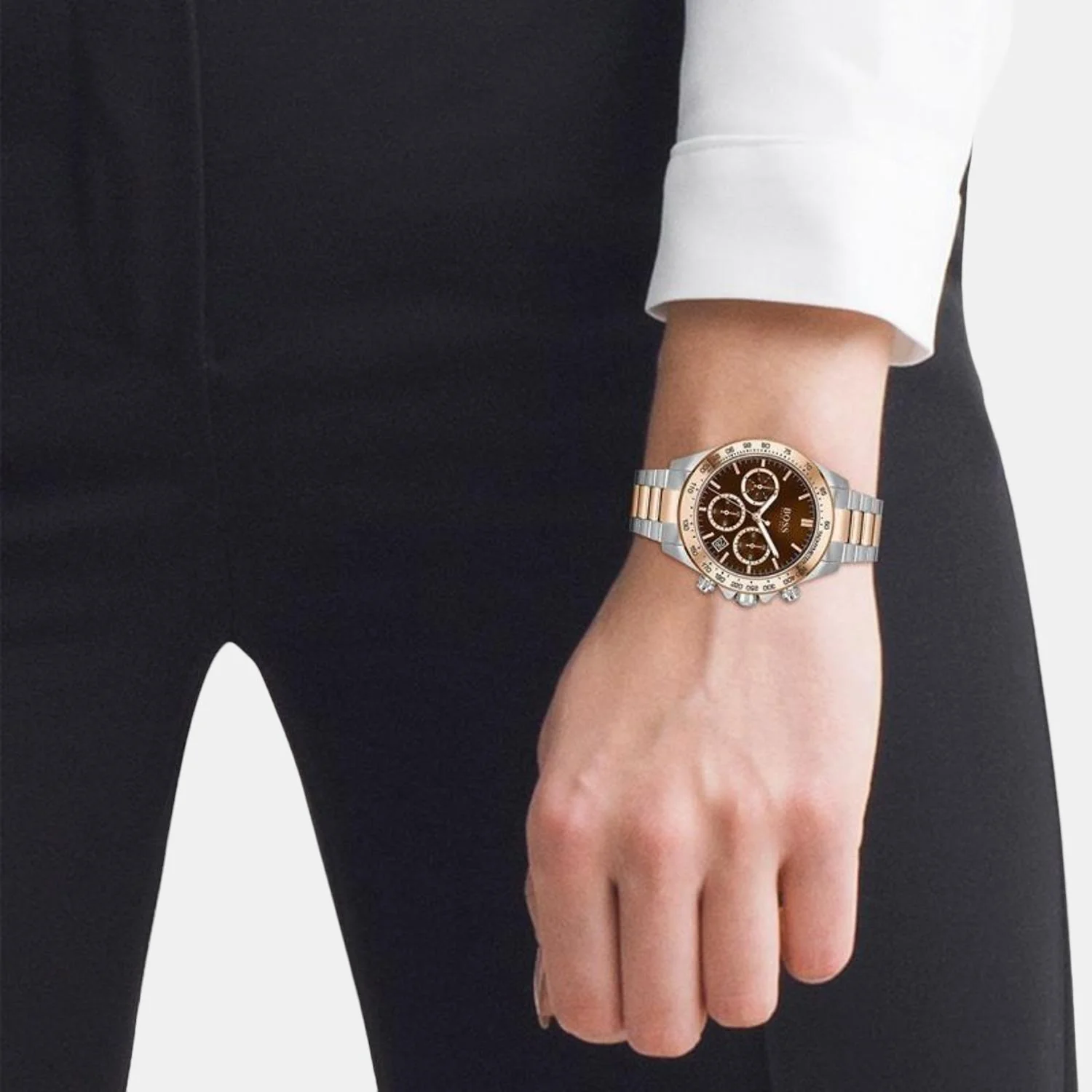 Novia Women Quartz Brown Dial Chronograph Stainless Steel Watch 1502617 - Image 3