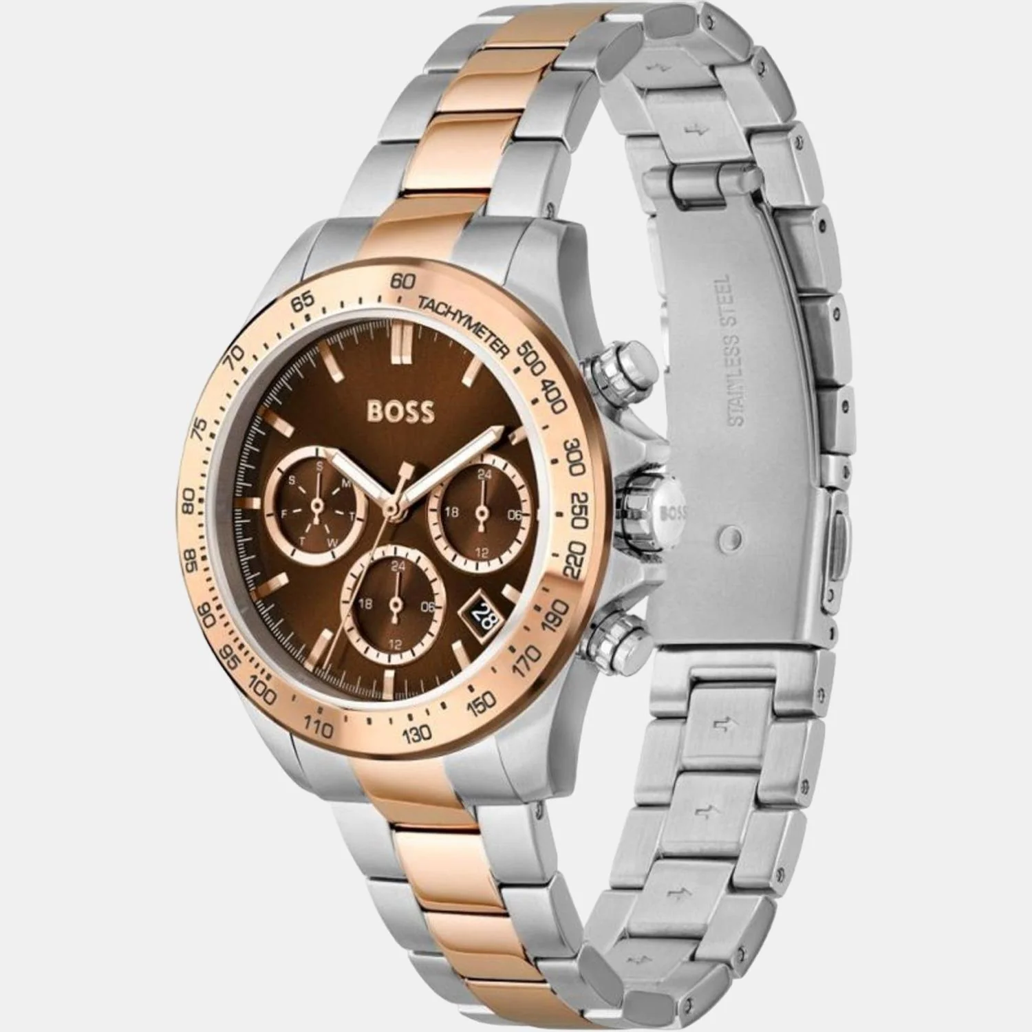 Novia Women Quartz Brown Dial Chronograph Stainless Steel Watch 1502617 - Image 4