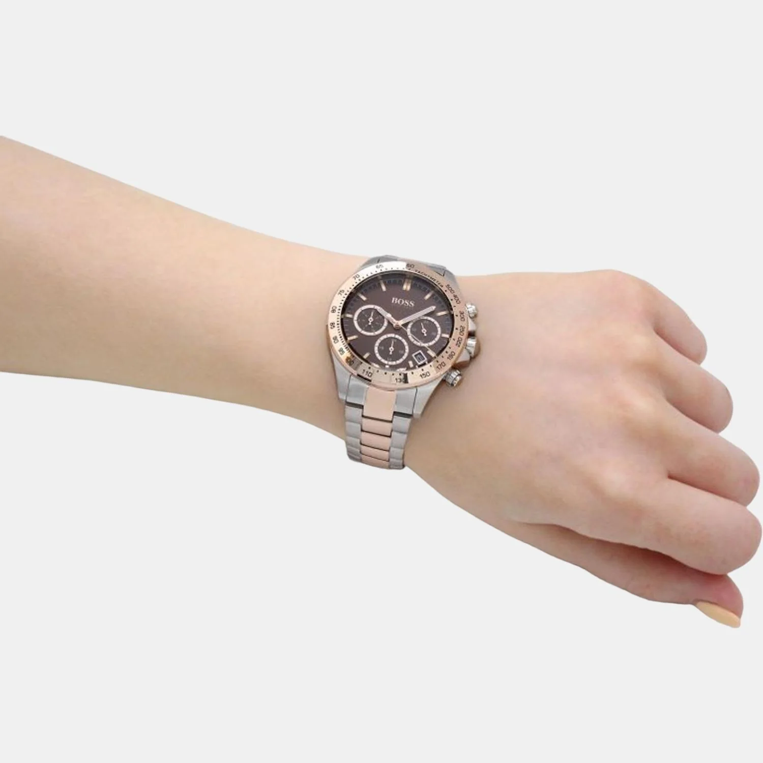 Novia Women Quartz Brown Dial Chronograph Stainless Steel Watch 1502617 - Image 5