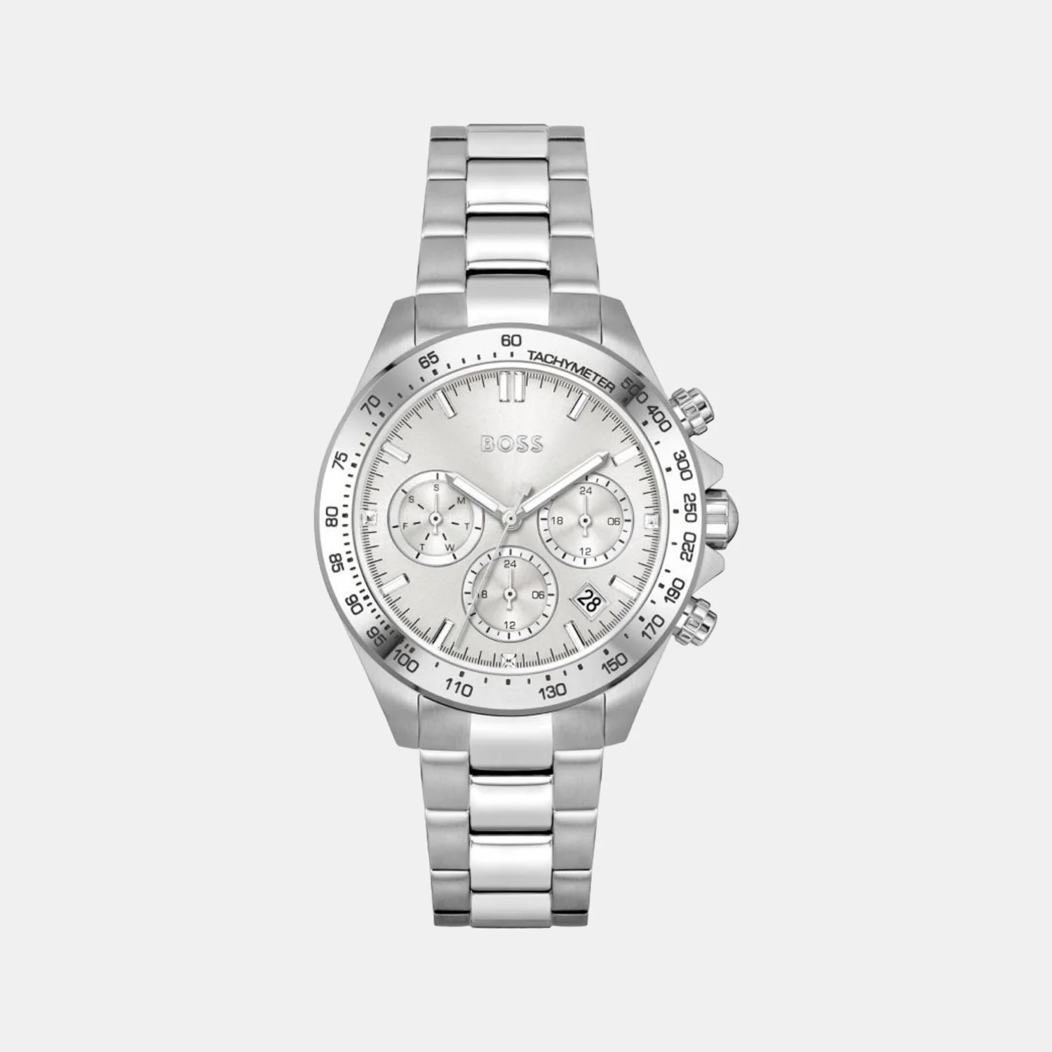Novia Women Quartz Silver Dial Chronograph Stainless Steel Watch 1502616