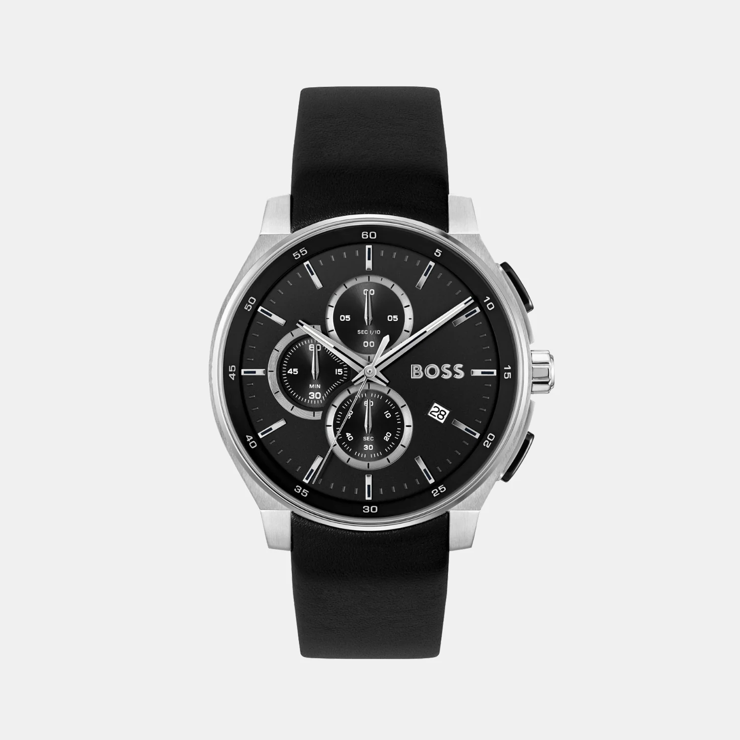 Peak 2.0 Men Quartz Black Dial Chronograph Leather Watch 1514188