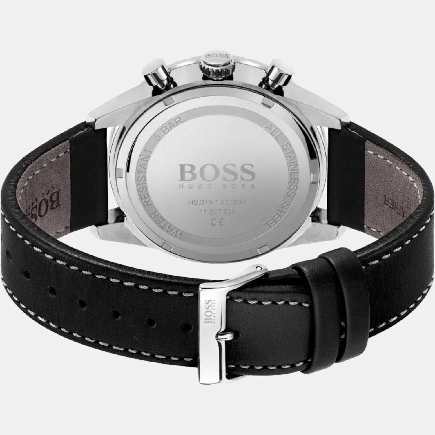 Pilot Edition Men Quartz Black Dial Chronograph Leather Watch 1513853 - Image 2