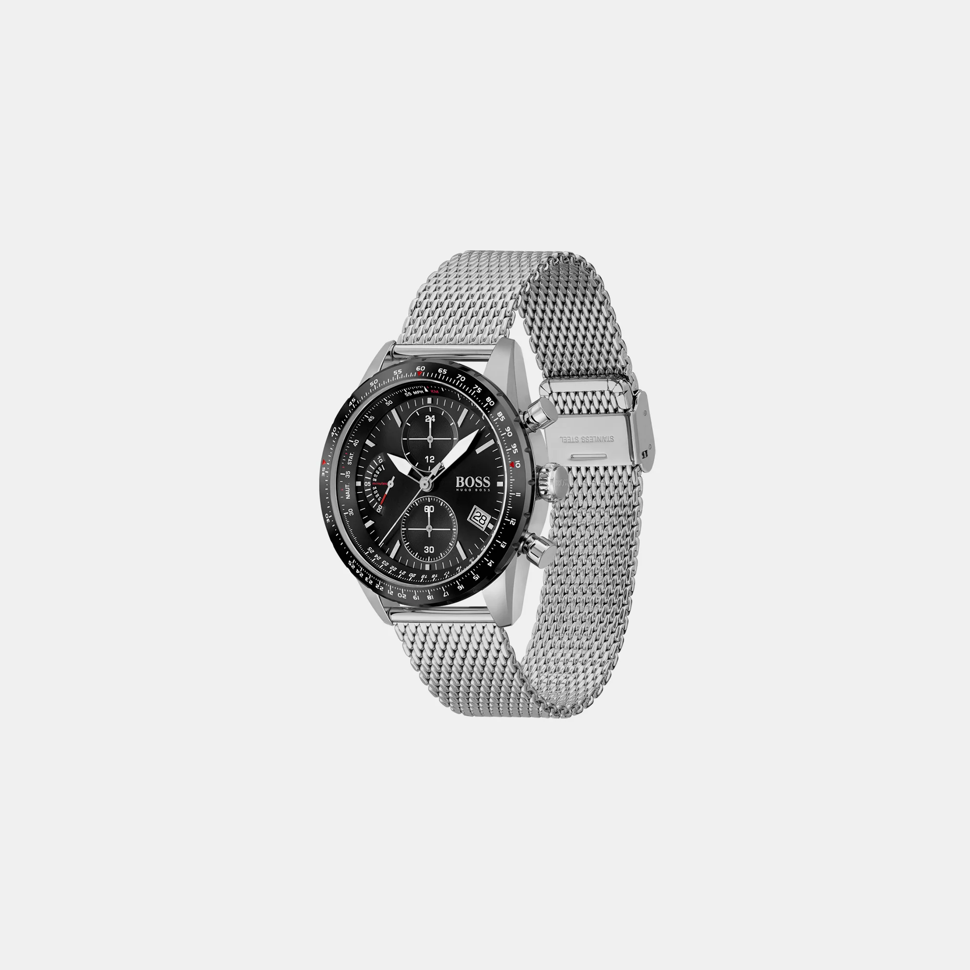 Pilot Edition Men Quartz Black Dial Chronograph Mesh Watch 1513886 - Image 2